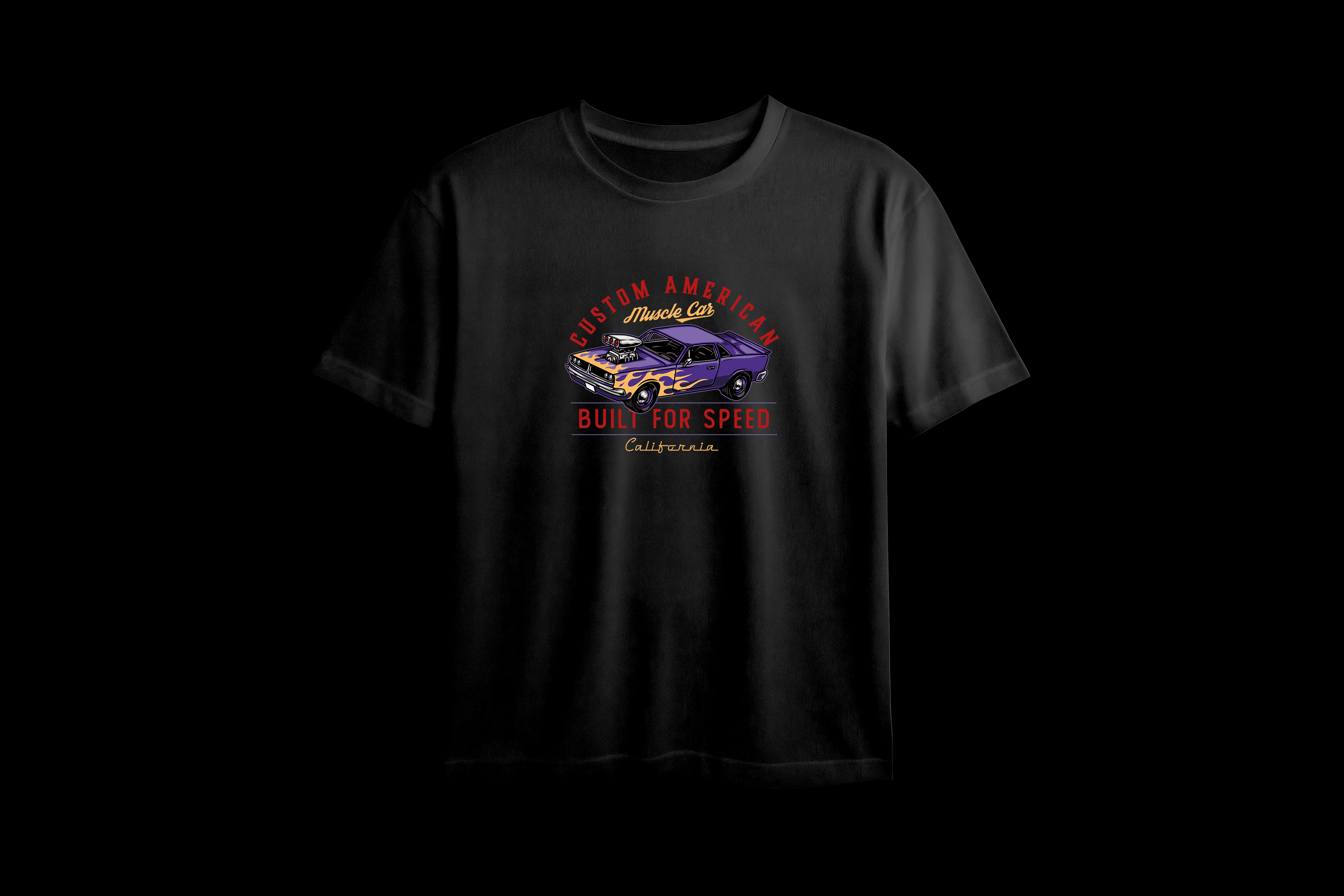 Custom American Muscle Car Printed Oversized Tee