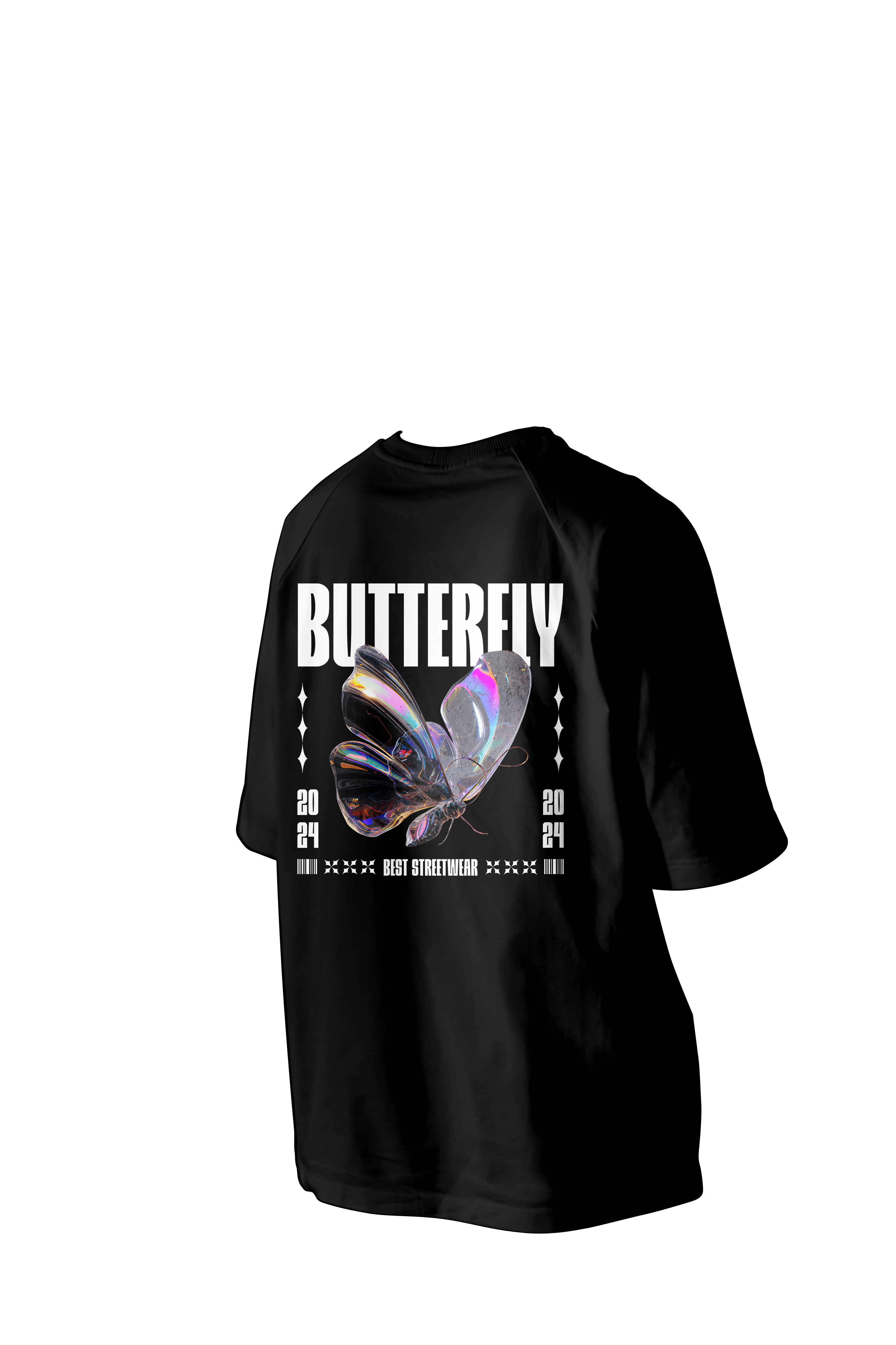 Butterfly Printed Oversized Tee