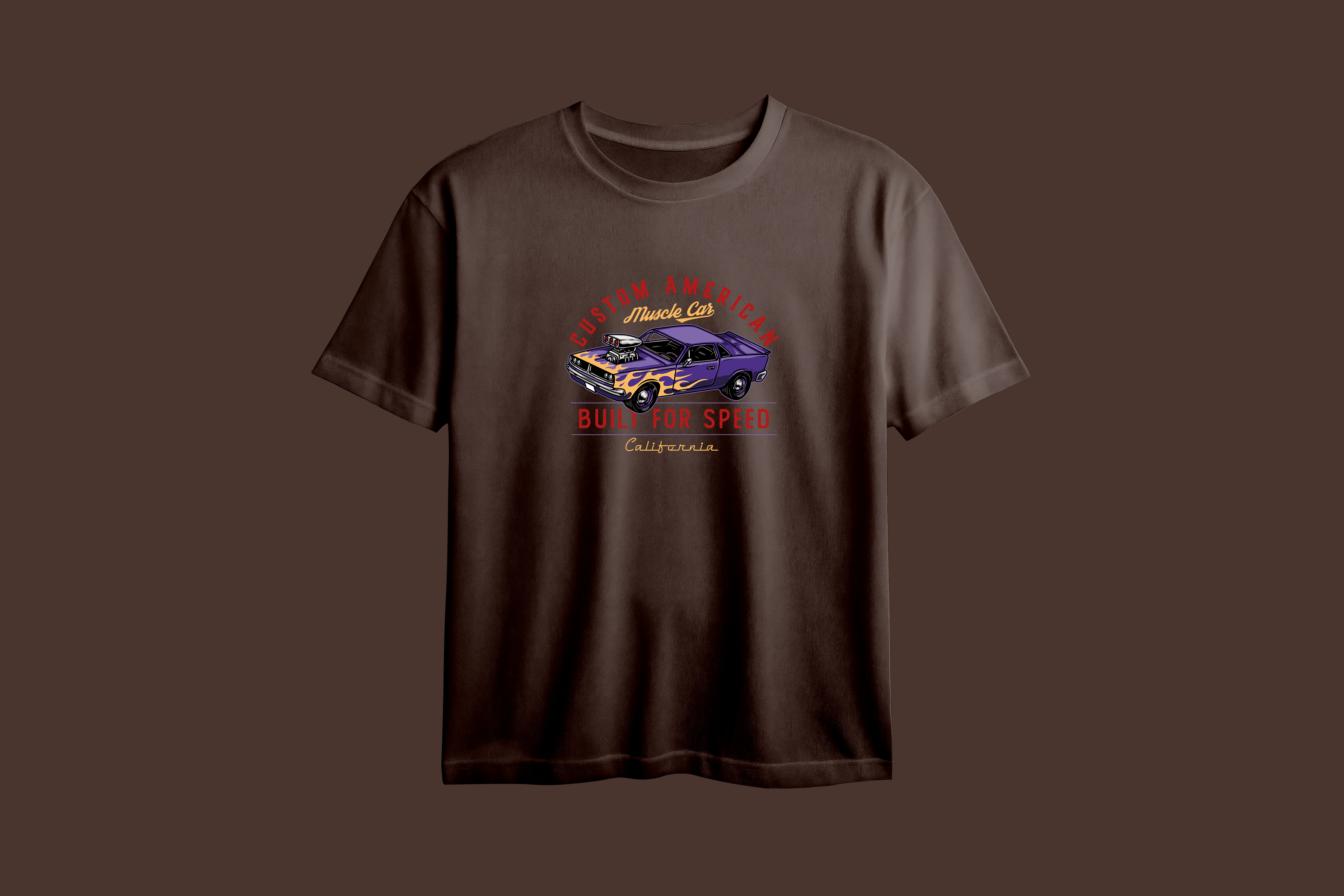 Custom American Muscle Car Printed Oversized Tee
