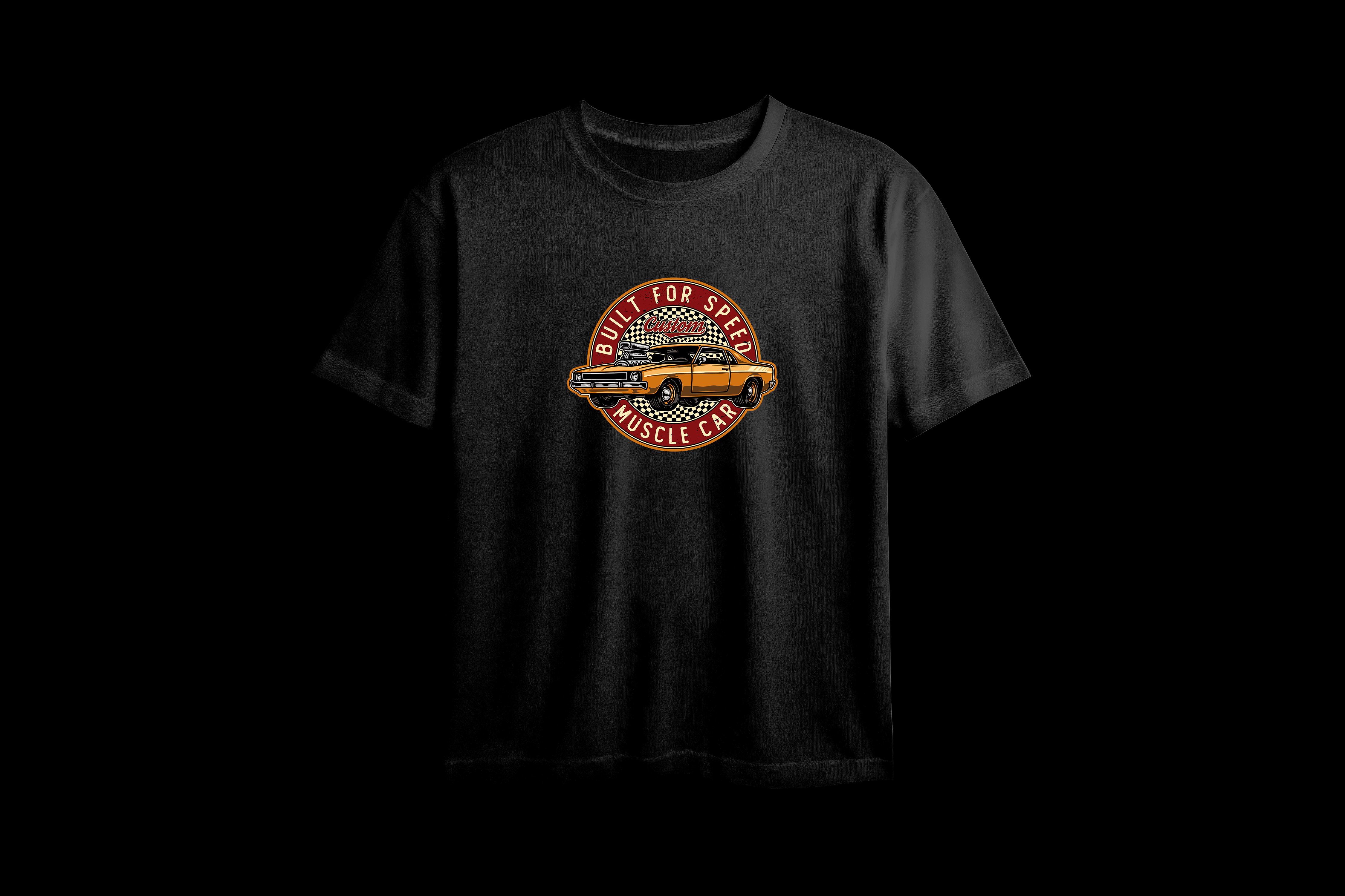 Built for Speed Custom Muscle Car Printed Oversized Tee