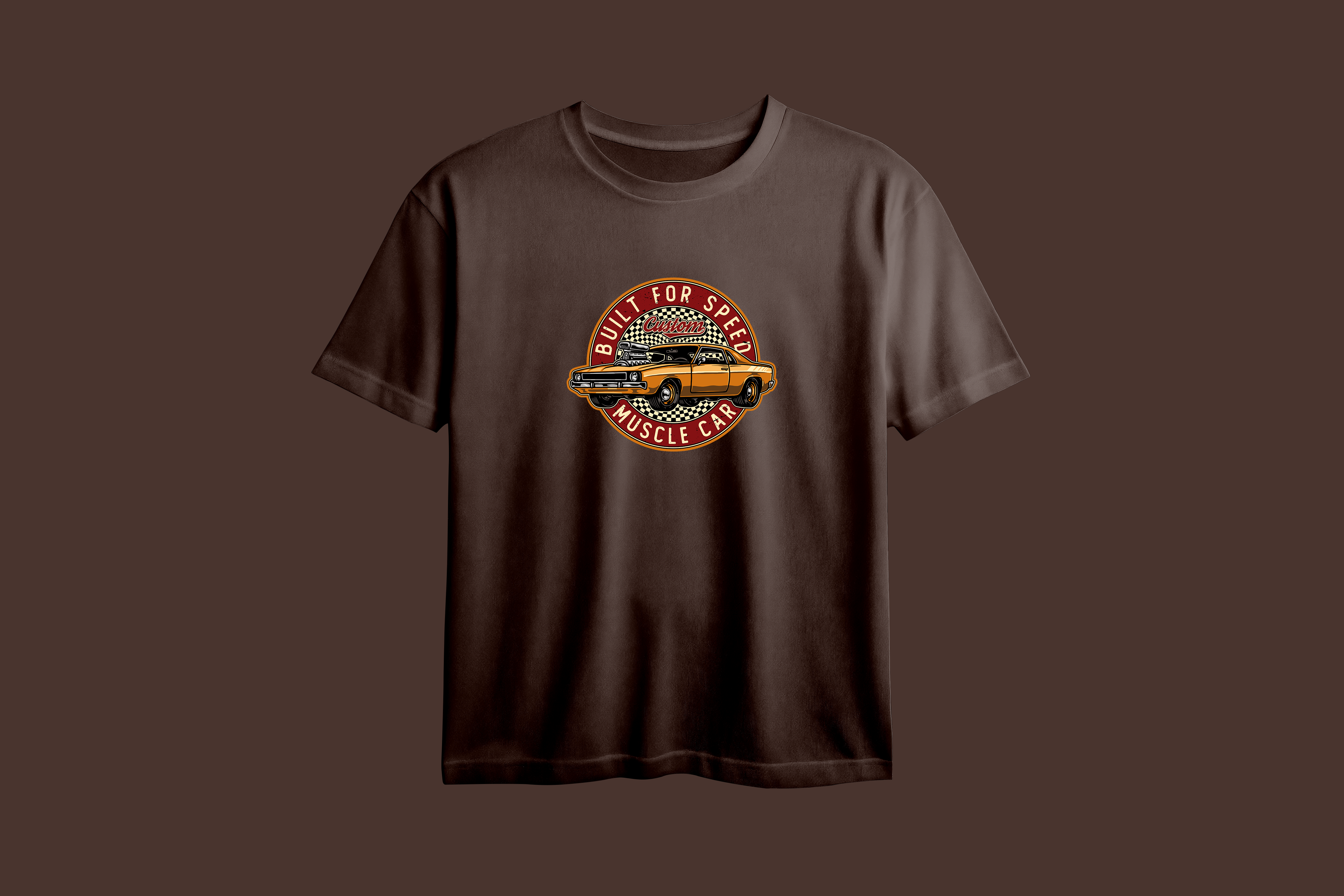 Built for Speed Custom Muscle Car Printed Oversized Tee