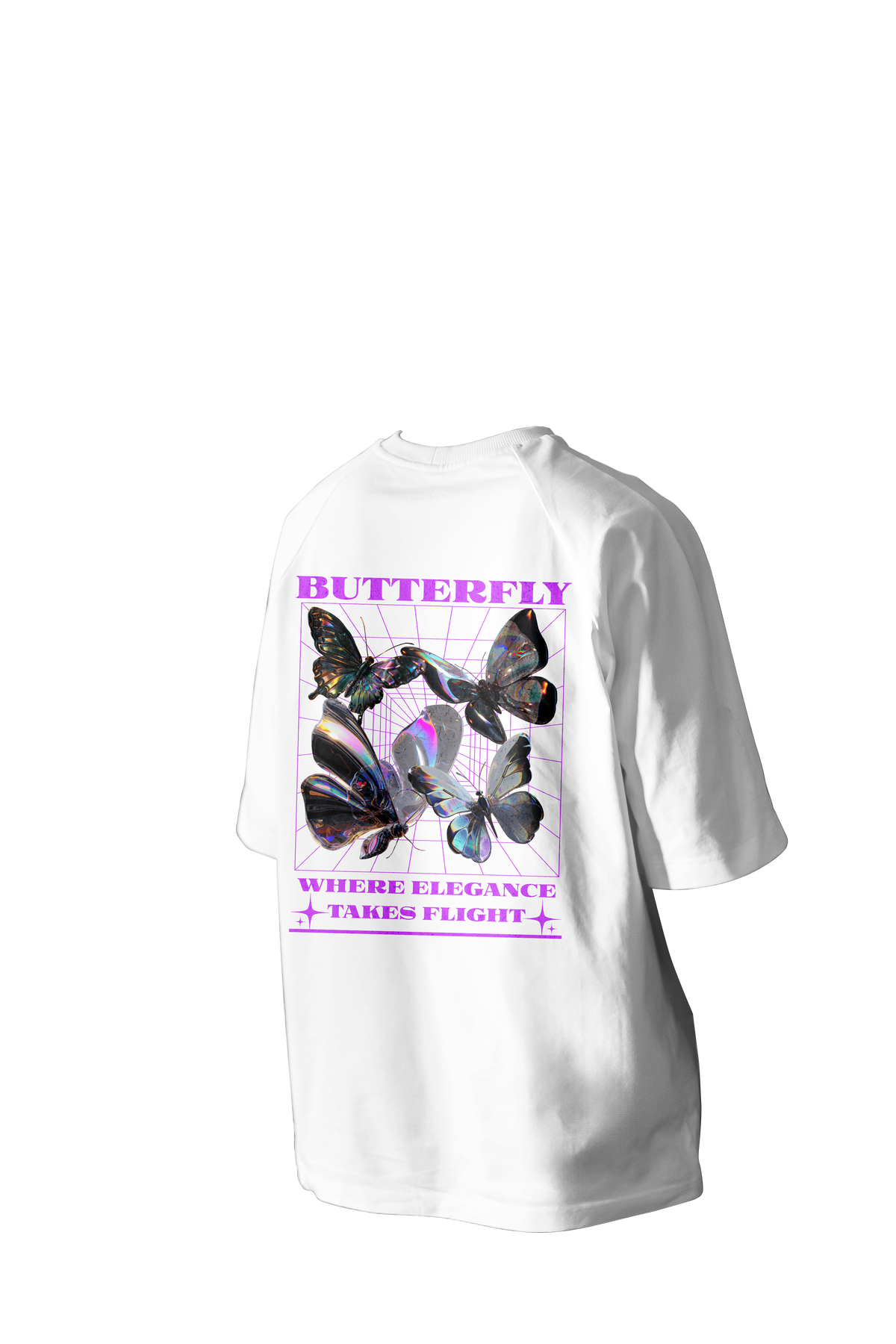 Where Elegance Takes Flight Printed Oversized Tee