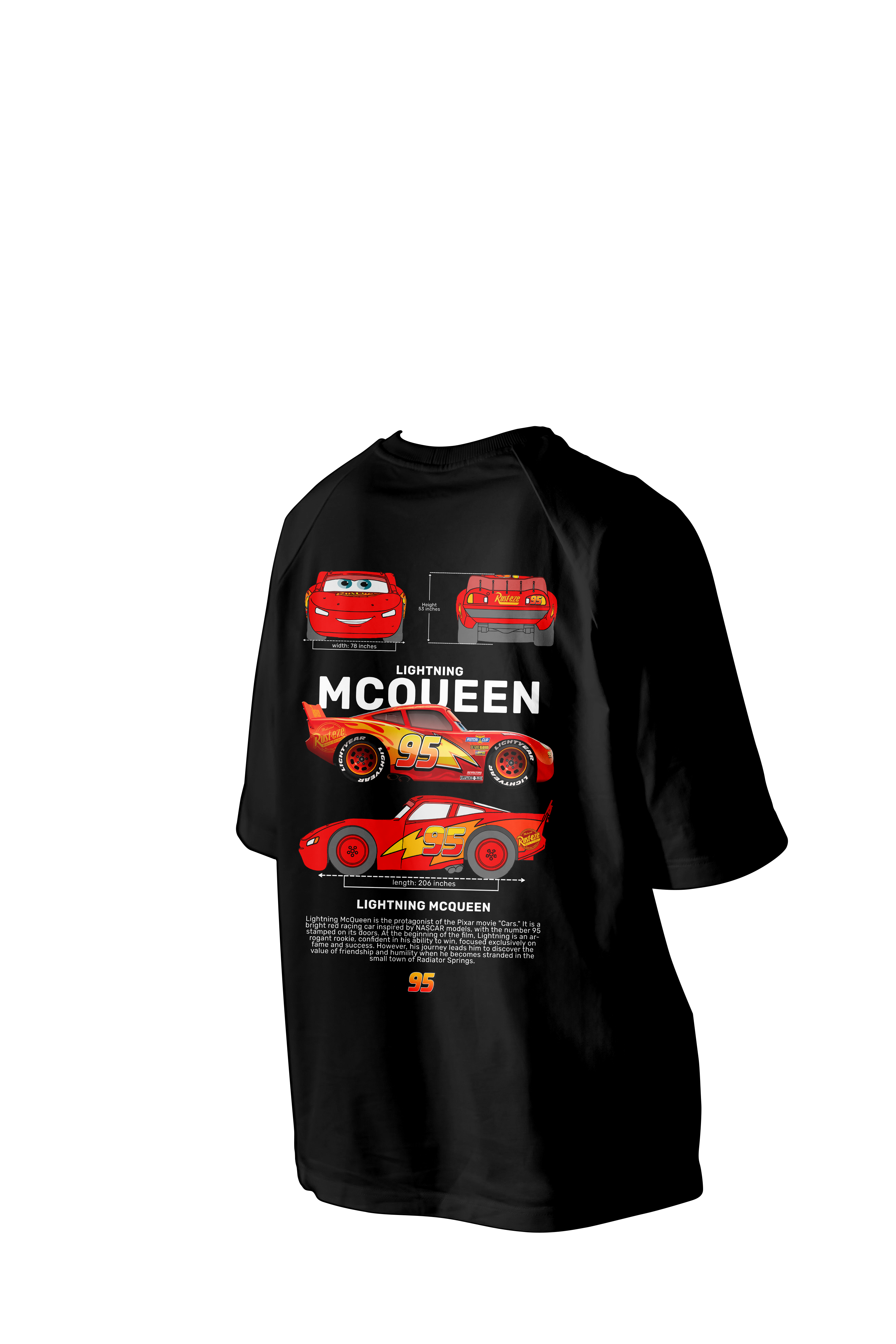 Lightning MCQUEEN Printed Oversized Tee