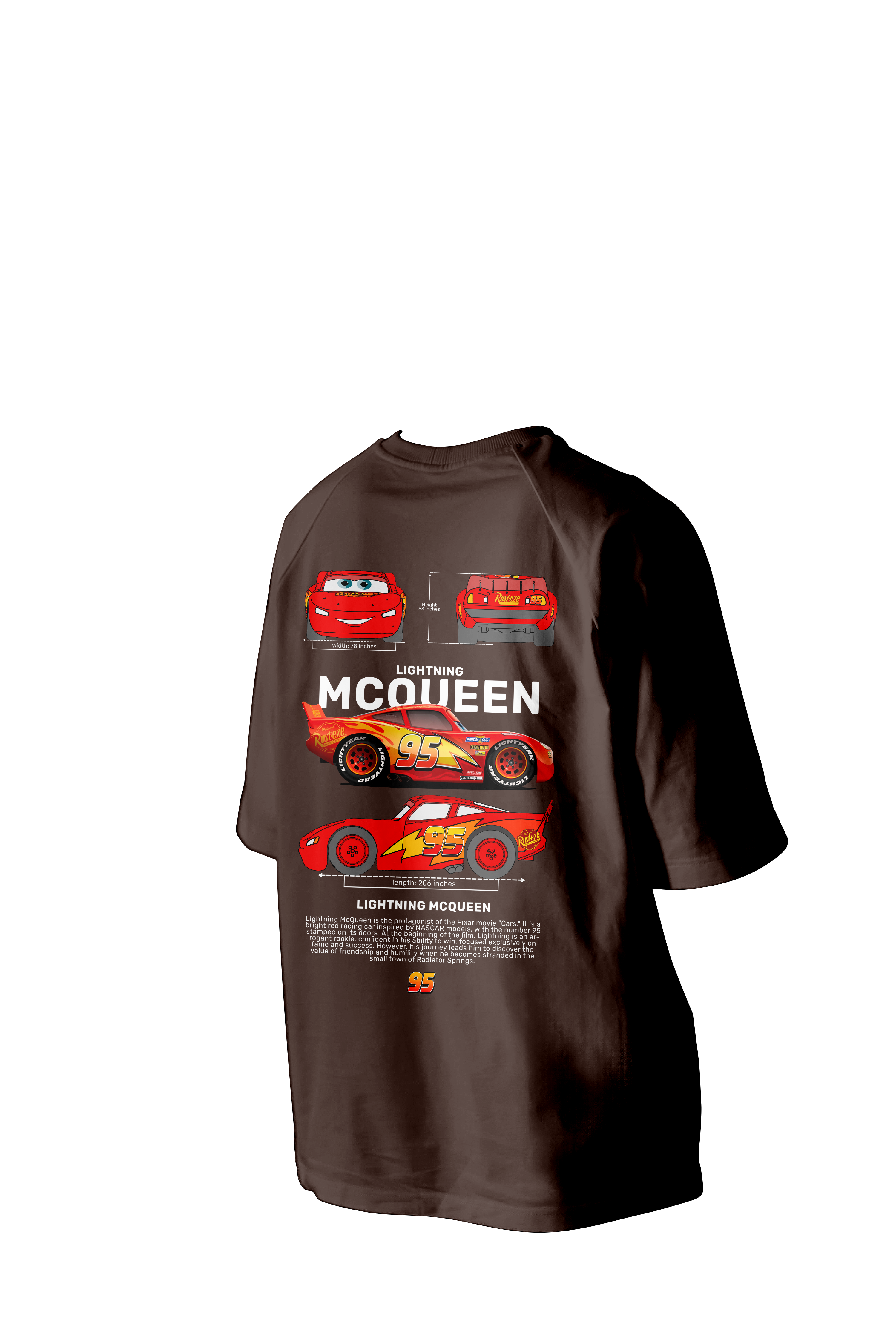 Lightning MCQUEEN Printed Oversized Tee