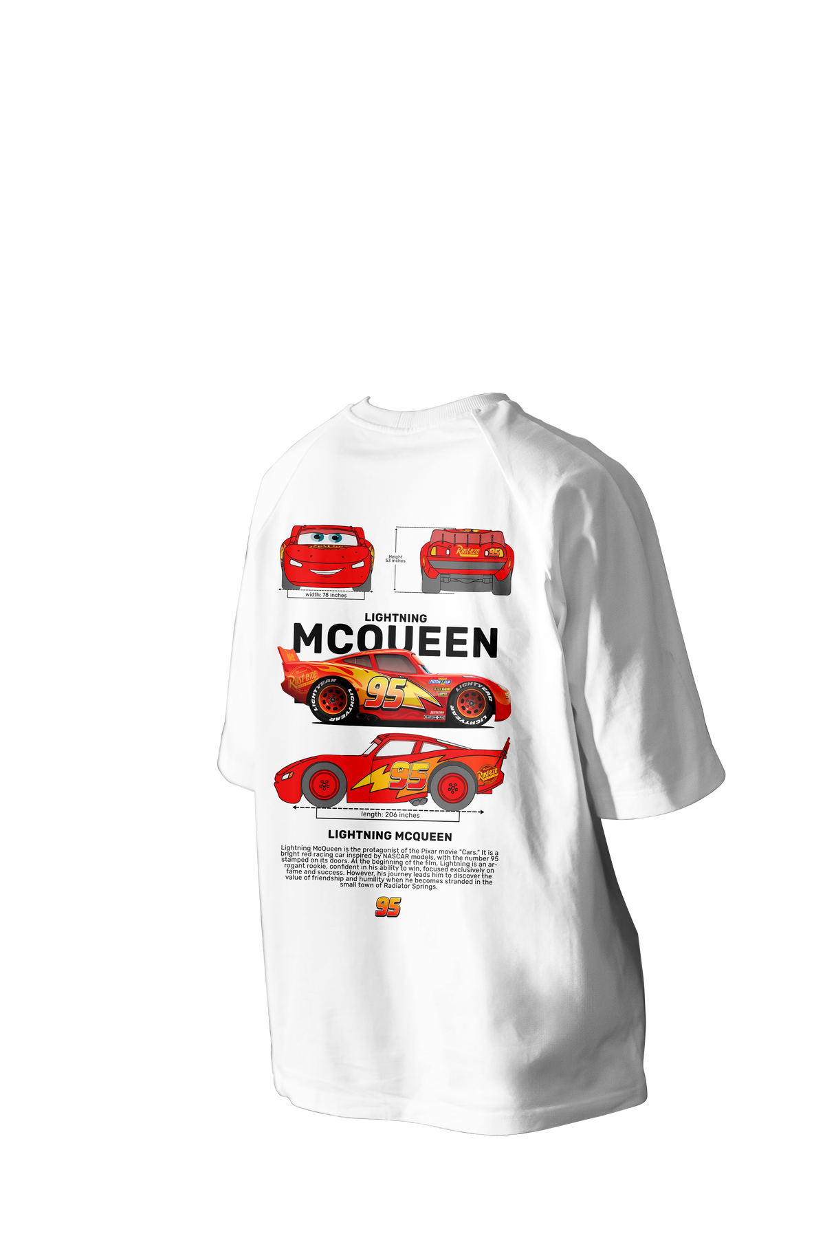 Lightning MCQUEEN Printed Oversized Tee