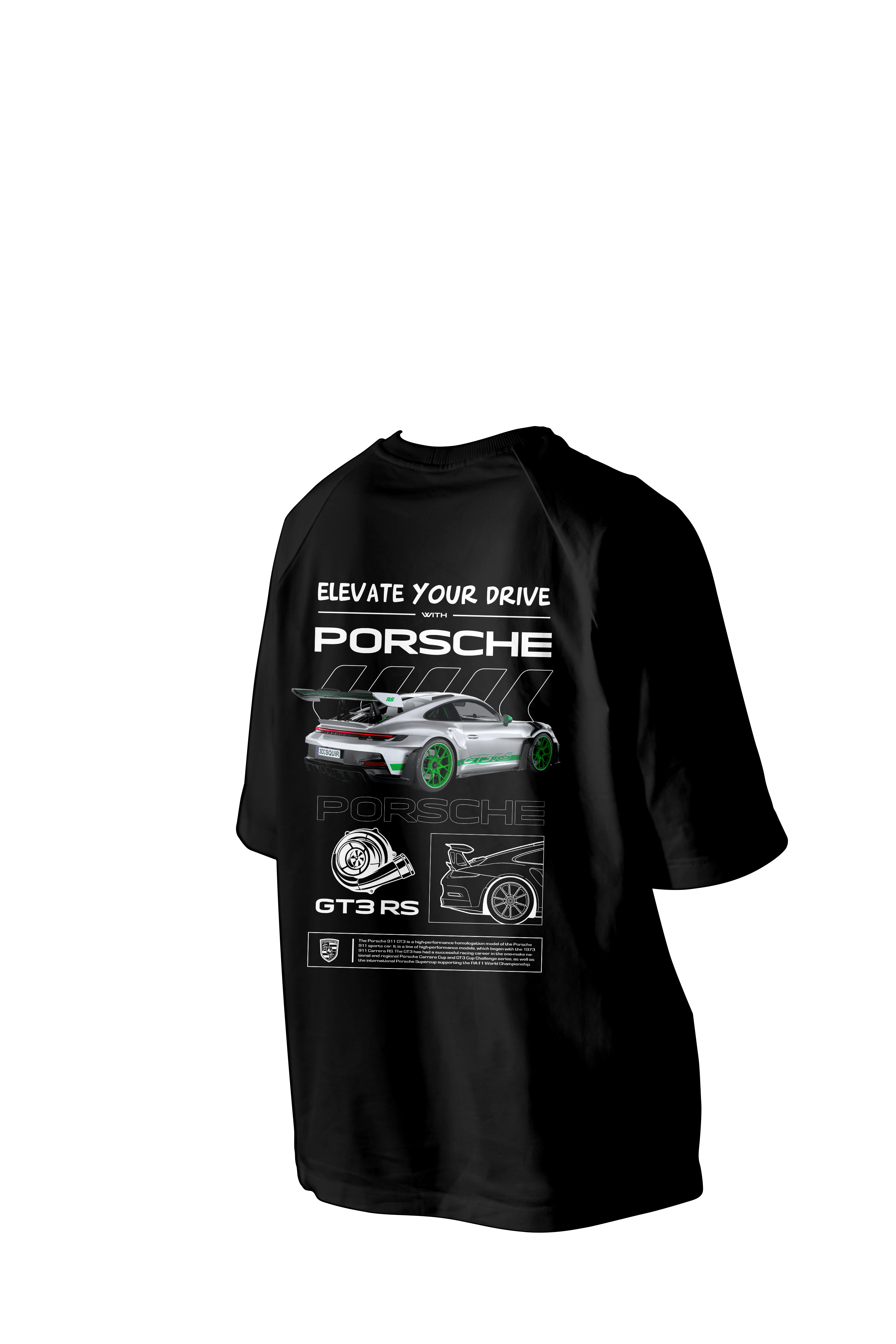 Elevate Your Drive With Porsche GT3 RS  Printed Oversized Tee