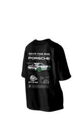 Elevate Your Drive With Porsche GT3 RS  Printed Oversized Tee