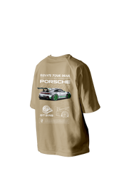 Elevate Your Drive With Porsche GT3 RS  Printed Oversized Tee
