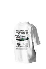 Elevate Your Drive With Porsche GT3 RS  Printed Oversized Tee