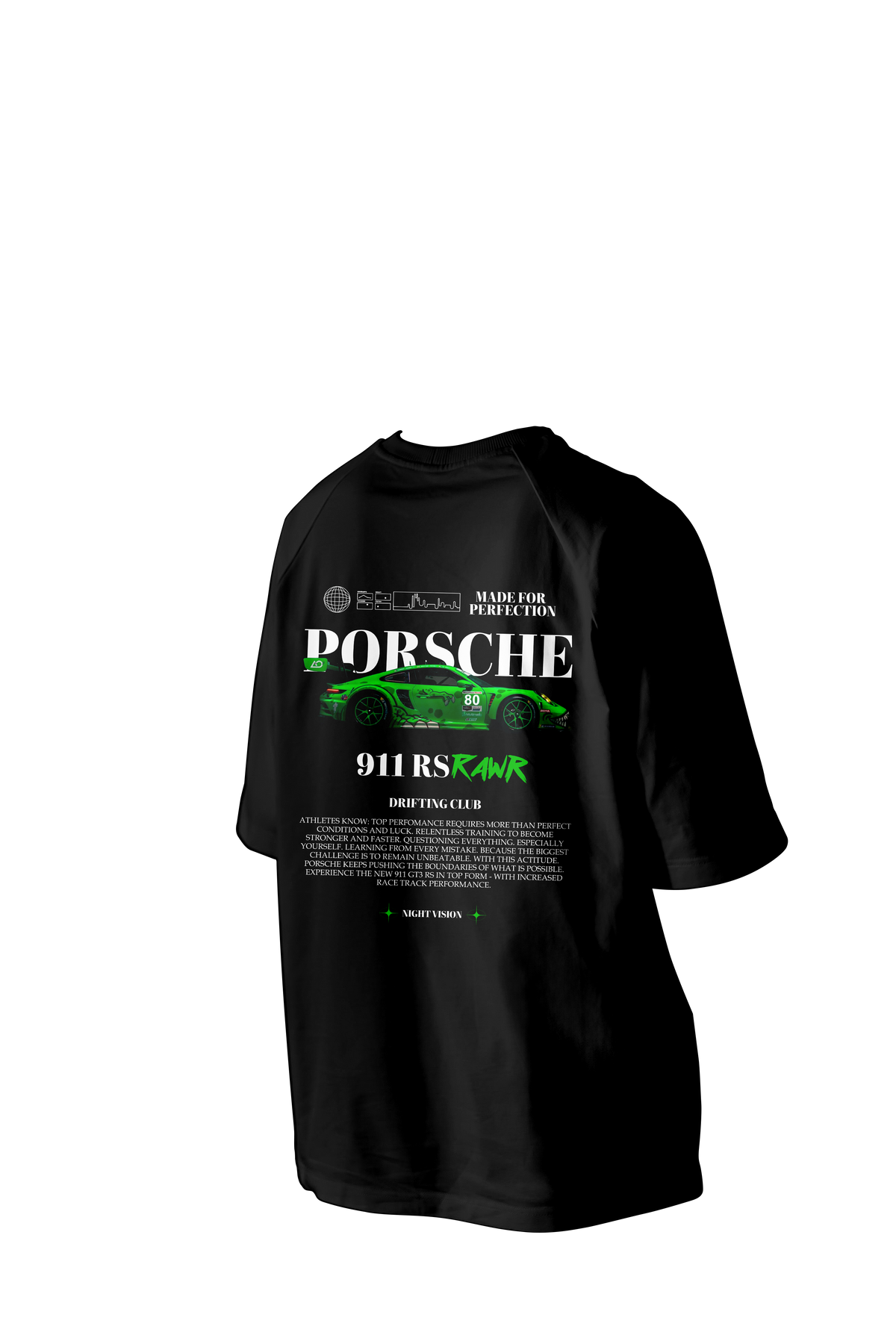 Porsche 911 RSRAWR Printed Oversized Tee