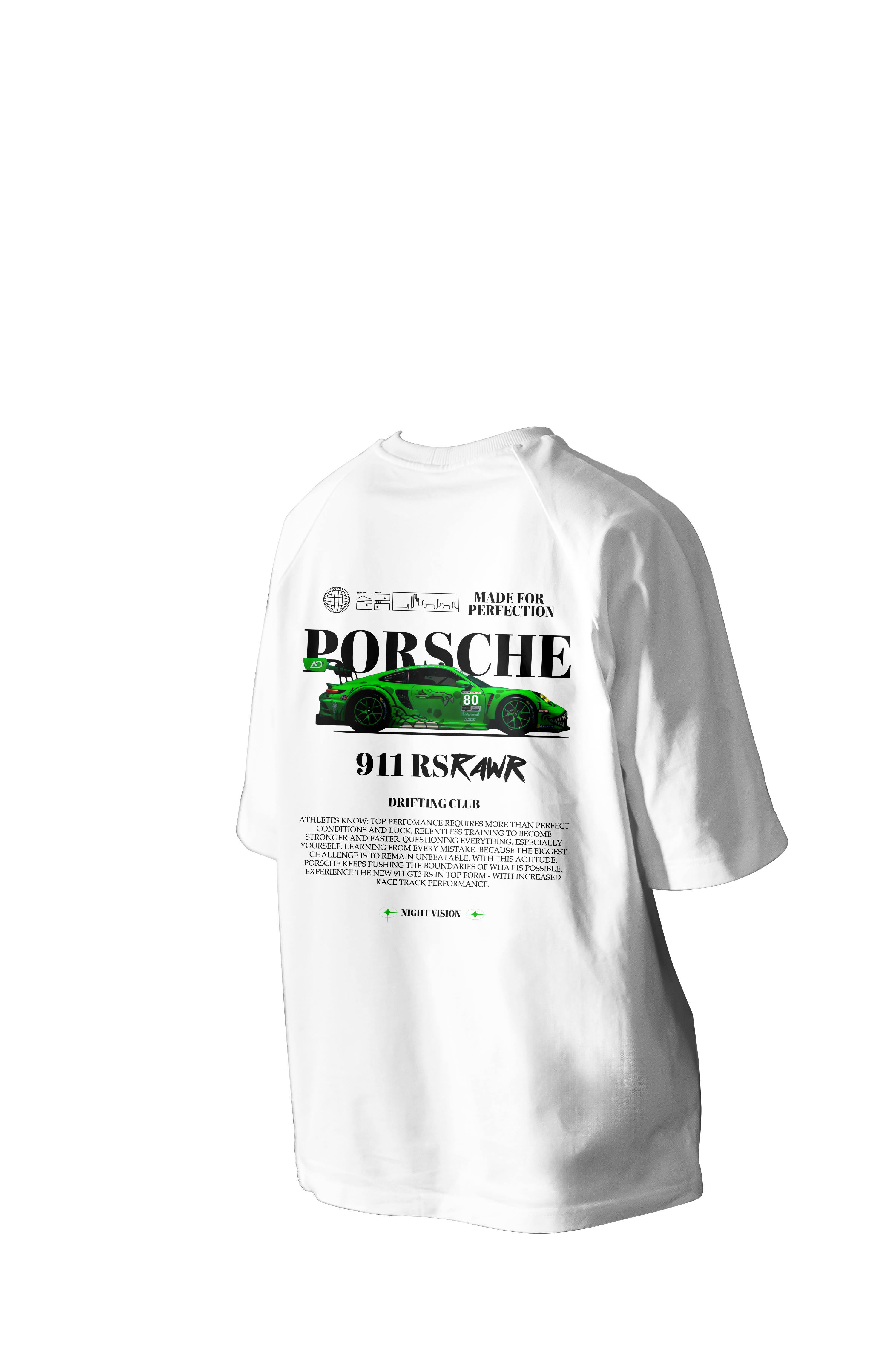 Porsche 911 RSRAWR Printed Oversized Tee