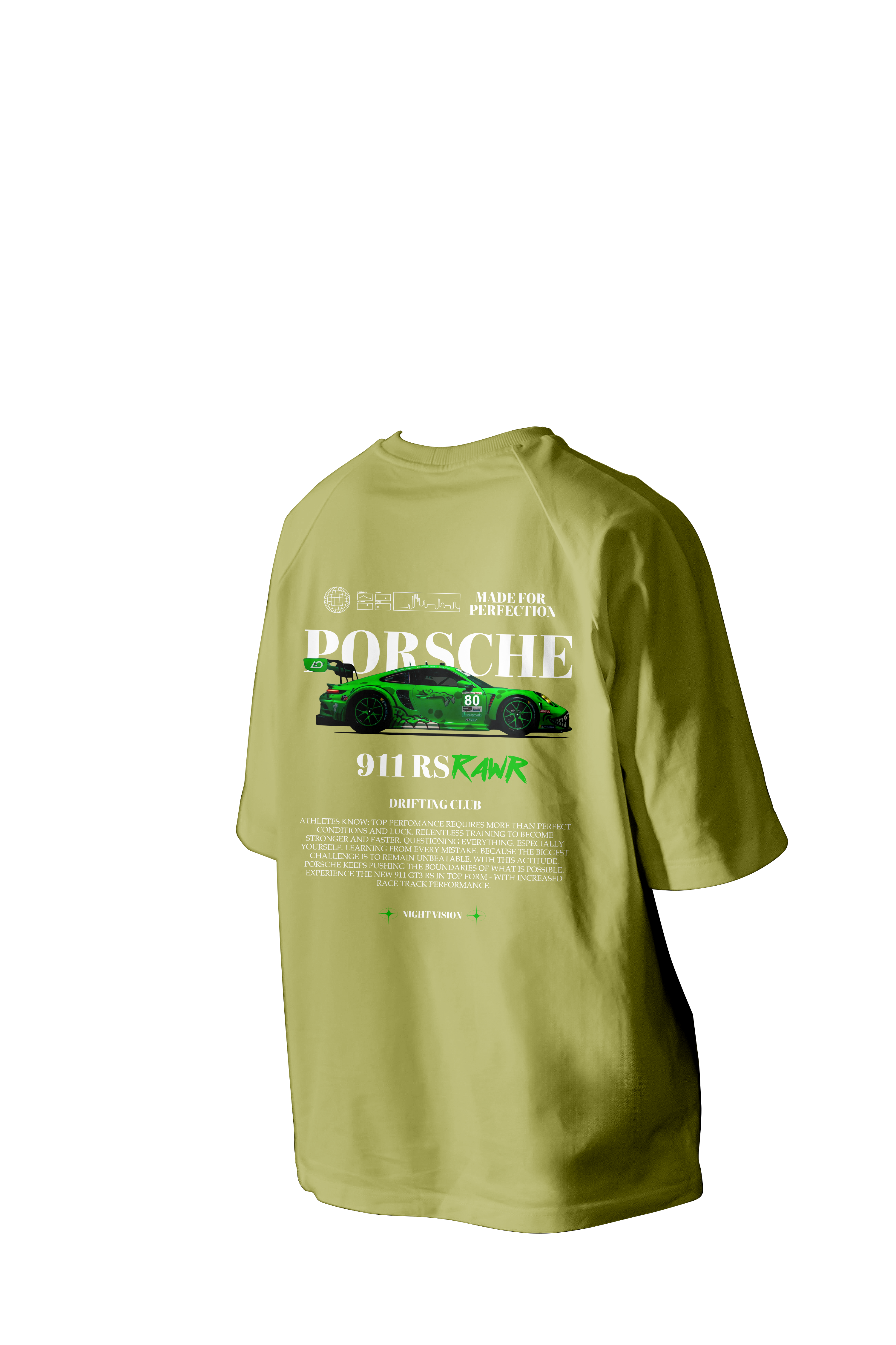 Porsche 911 RSRAWR Printed Oversized Tee
