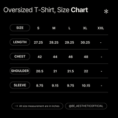 Oversized Tee Size Chart