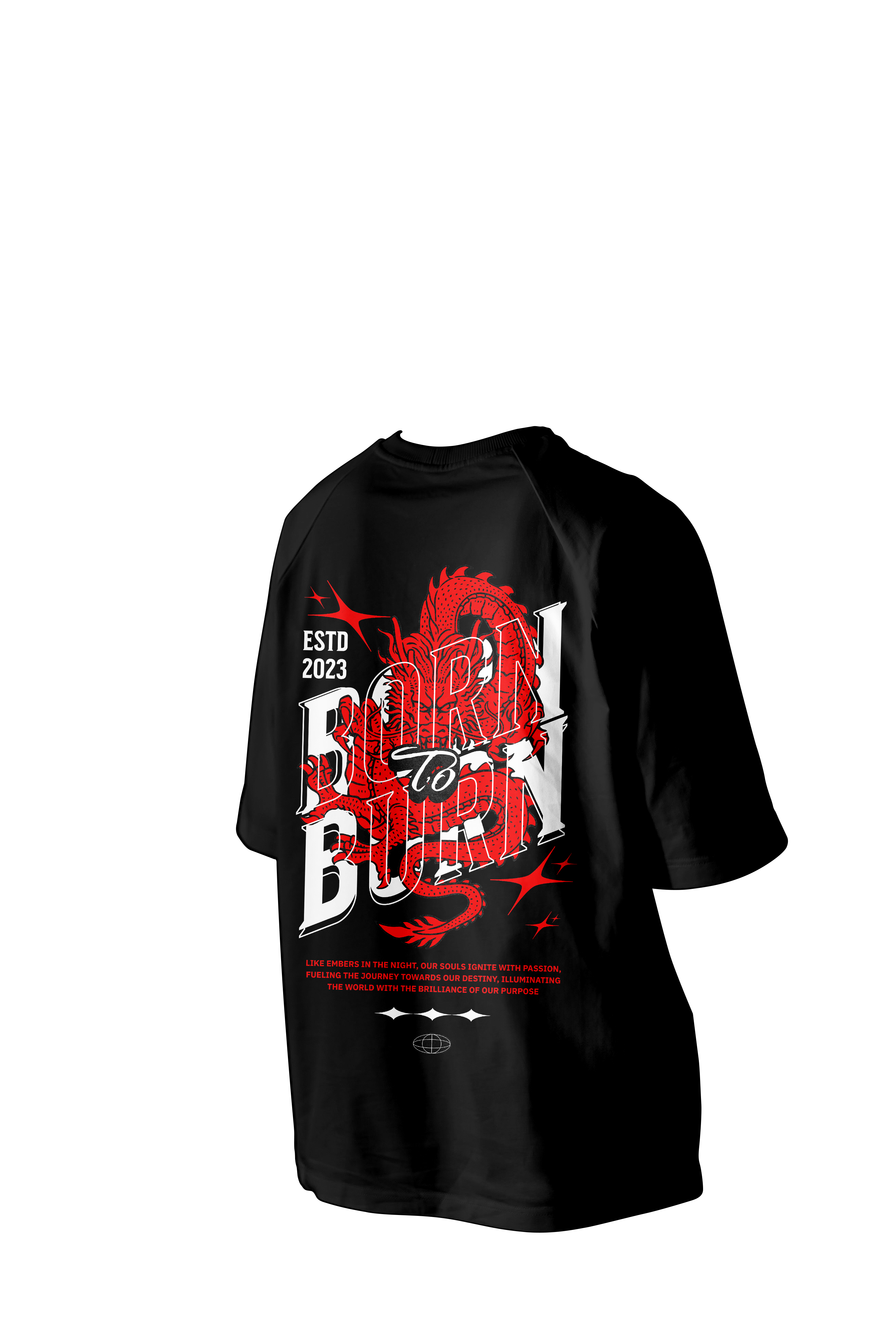 Born to Burn Dragon Printed Oversized Tee