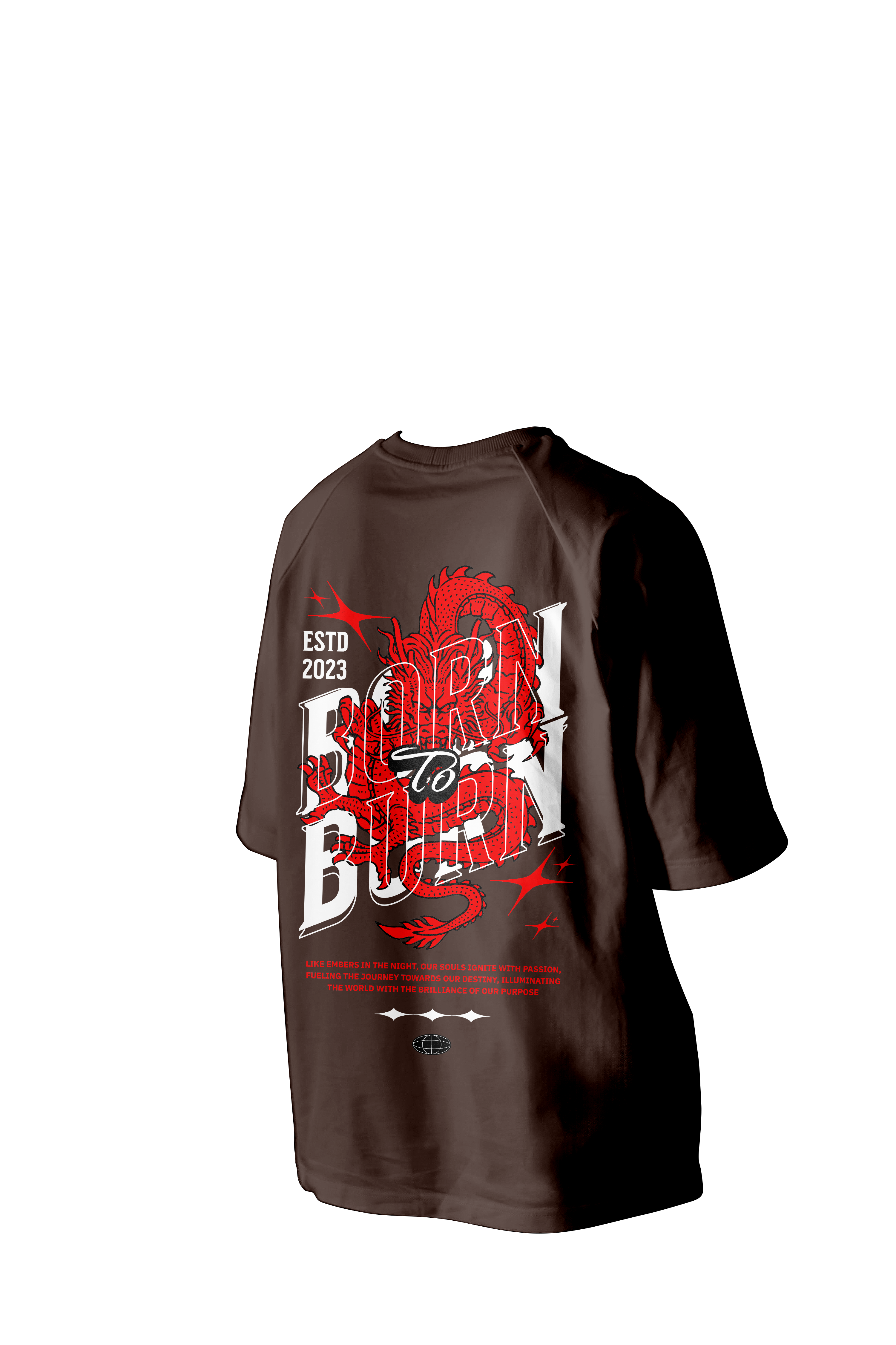 Born to Burn Dragon Printed Oversized Tee