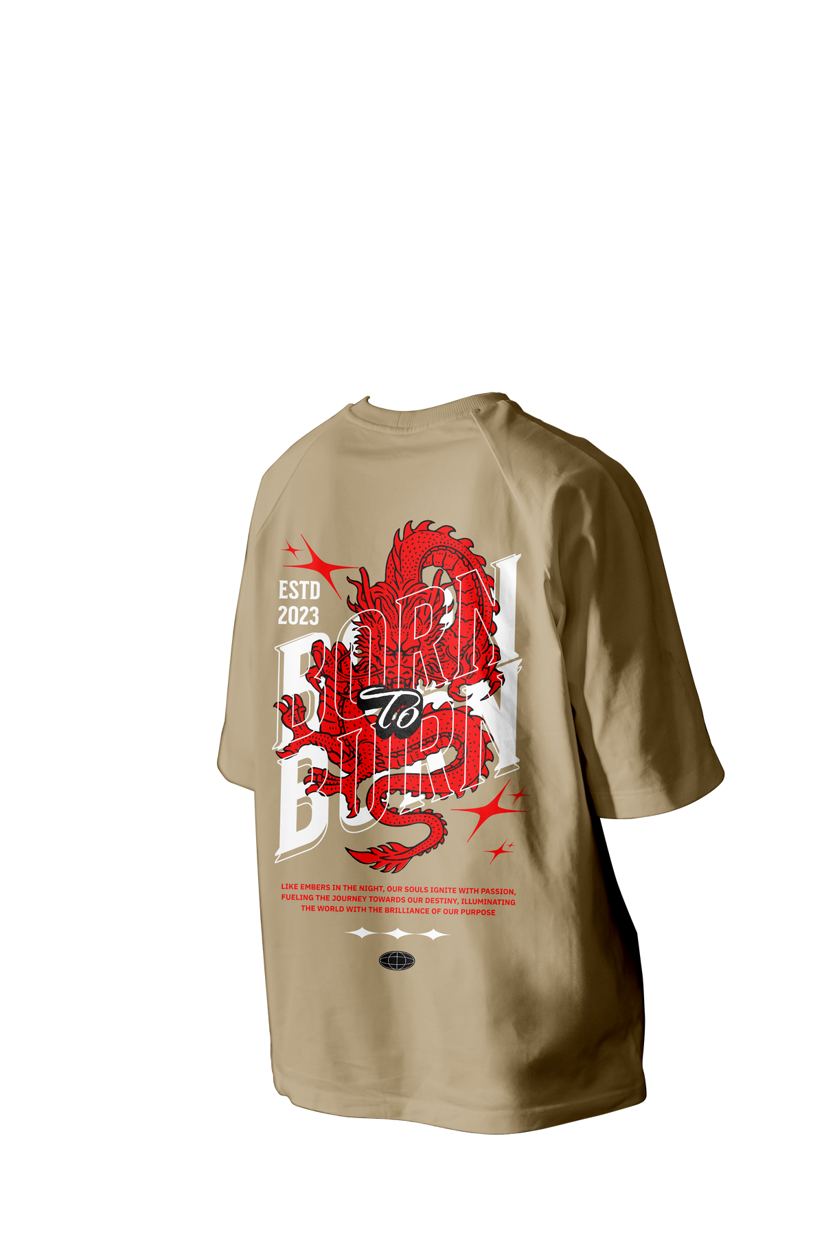 Born to Burn Dragon Printed Oversized Tee