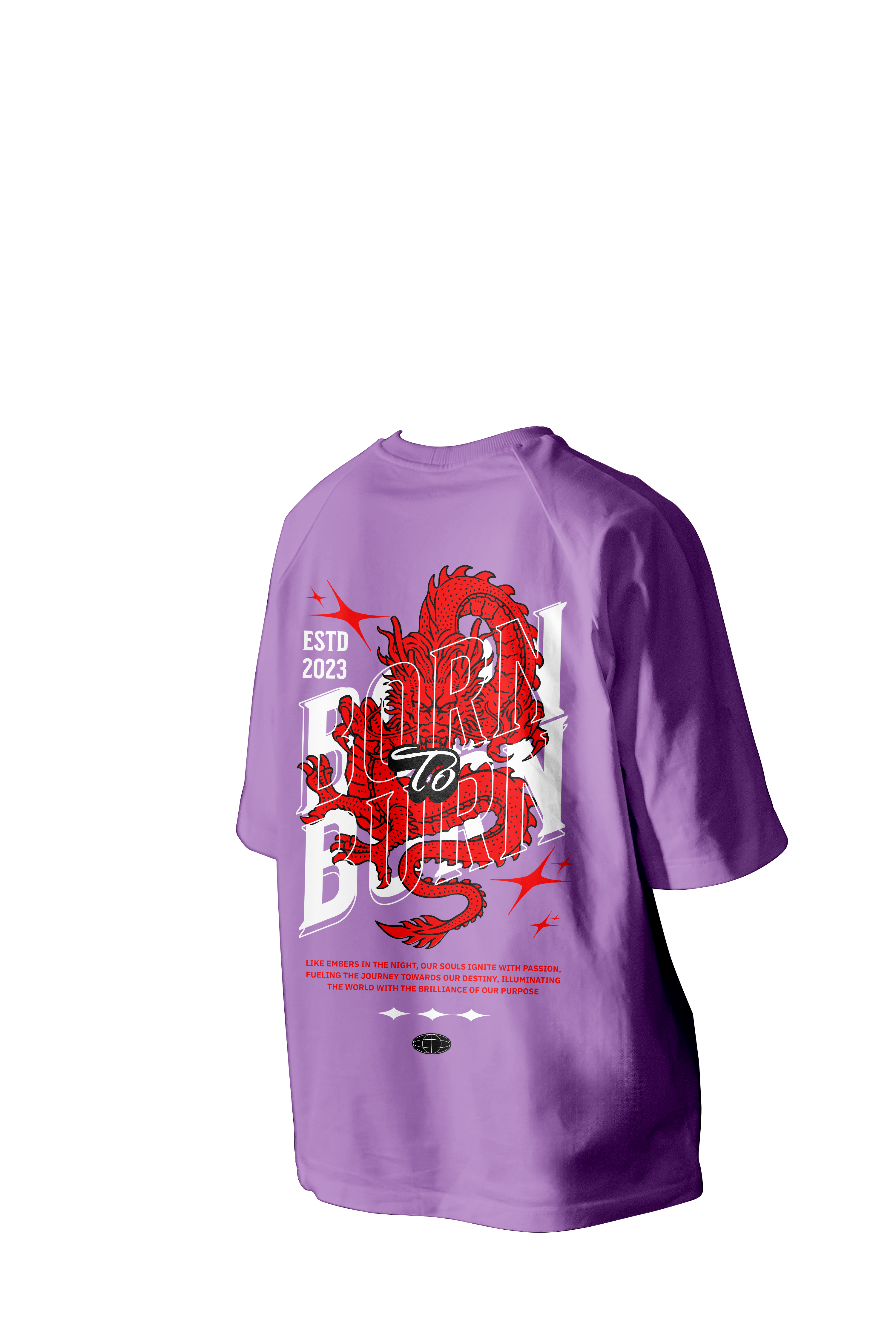 Born to Burn Dragon Printed Oversized Tee