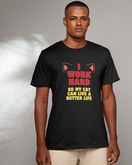 Work Hard For My Cat Regular Printed Tee