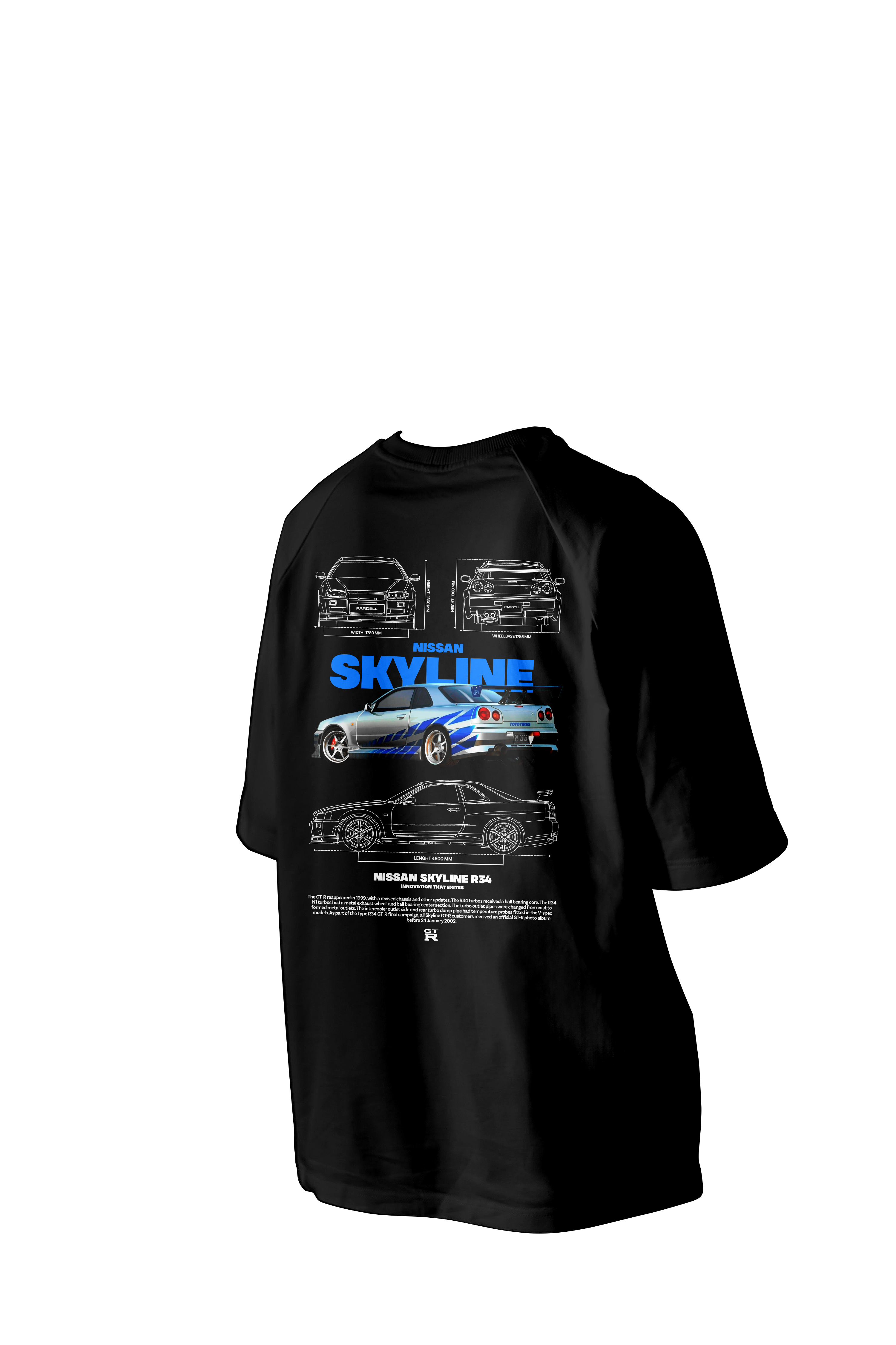 SKYLINE R34 FAST AND FURIOUS Printed Oversized Tee
