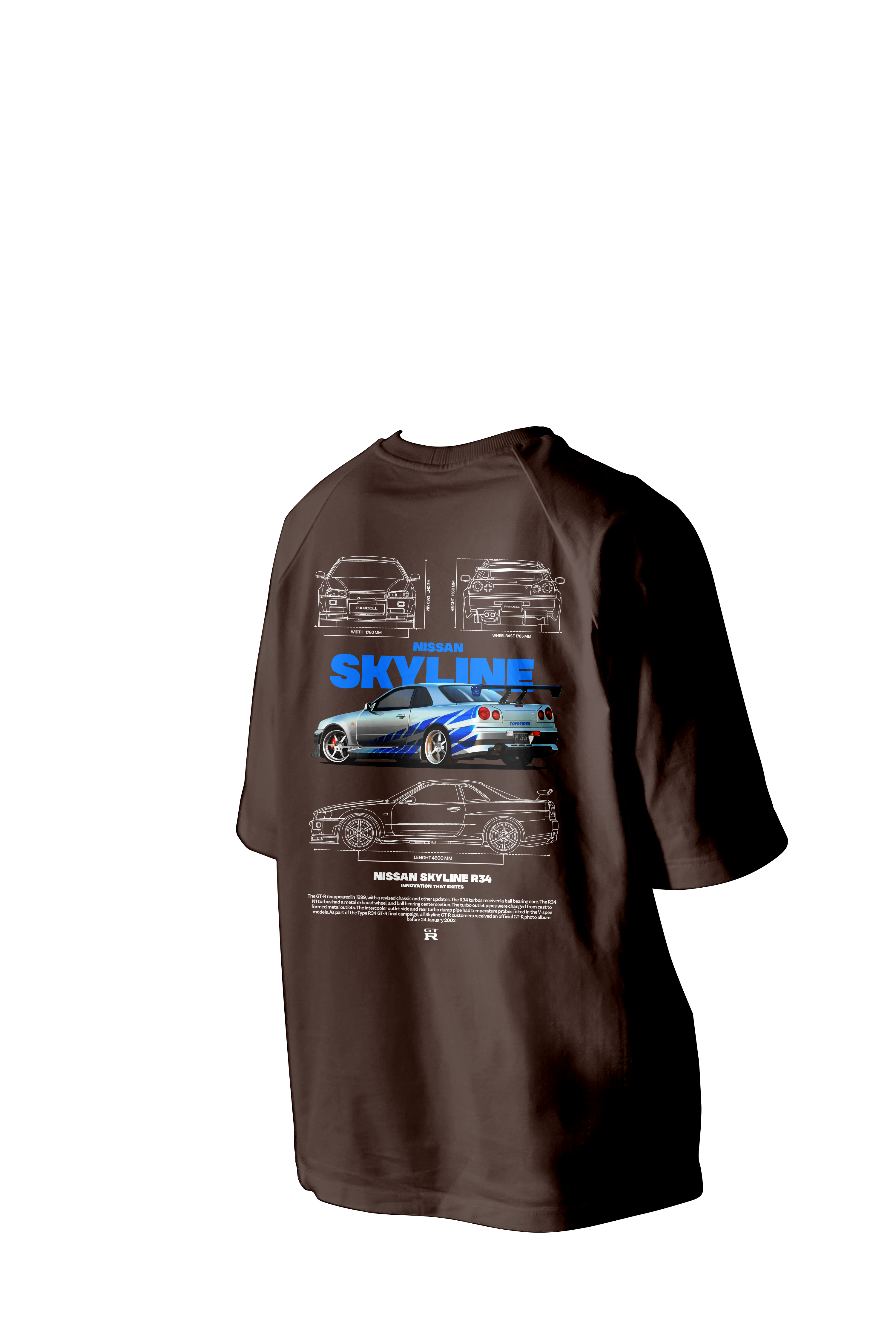 SKYLINE R34 FAST AND FURIOUS Printed Oversized Tee