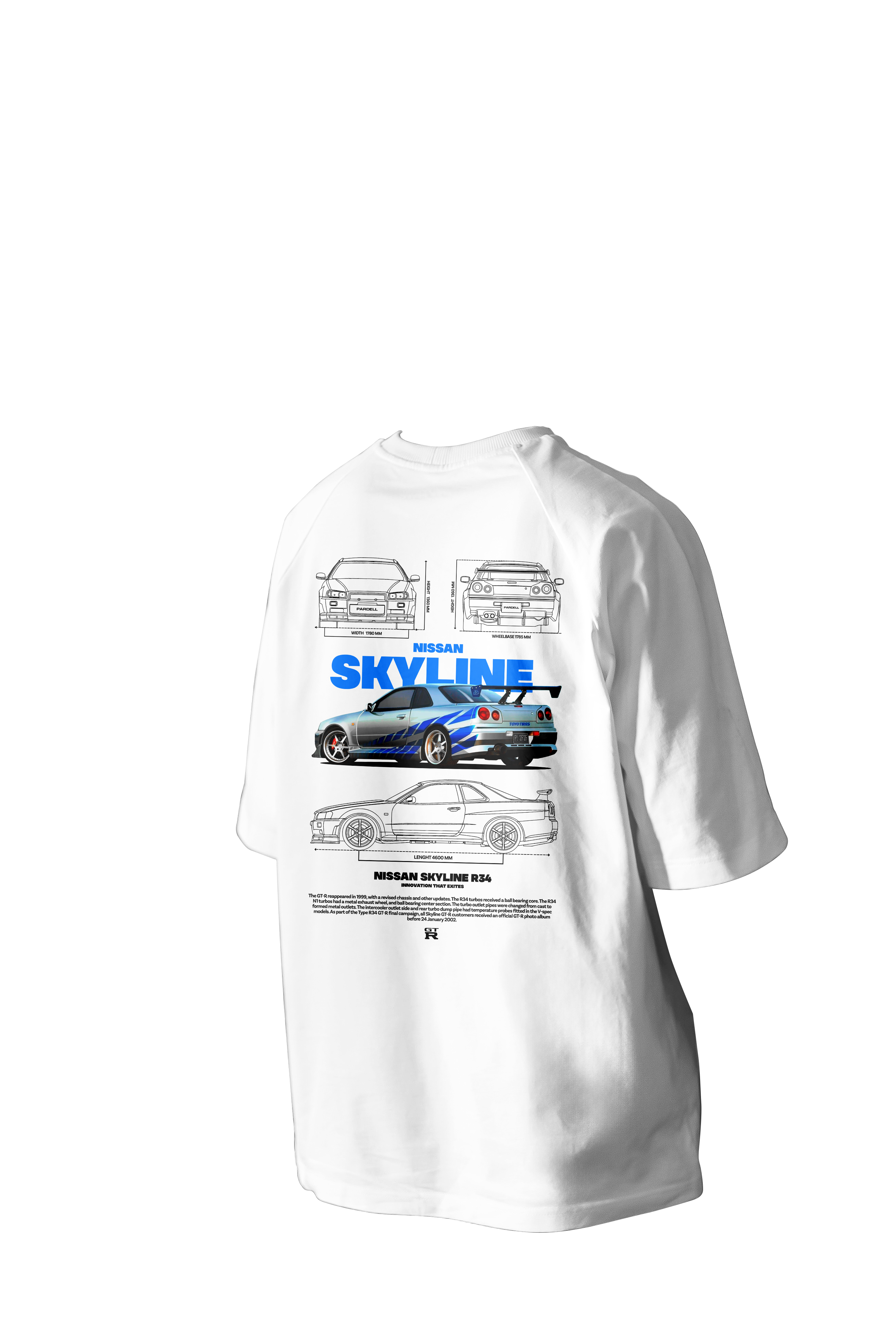 SKYLINE R34 FAST AND FURIOUS Printed Oversized Tee