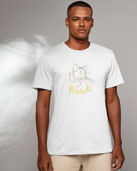 Cat Colored Outline Regular Printed Tee