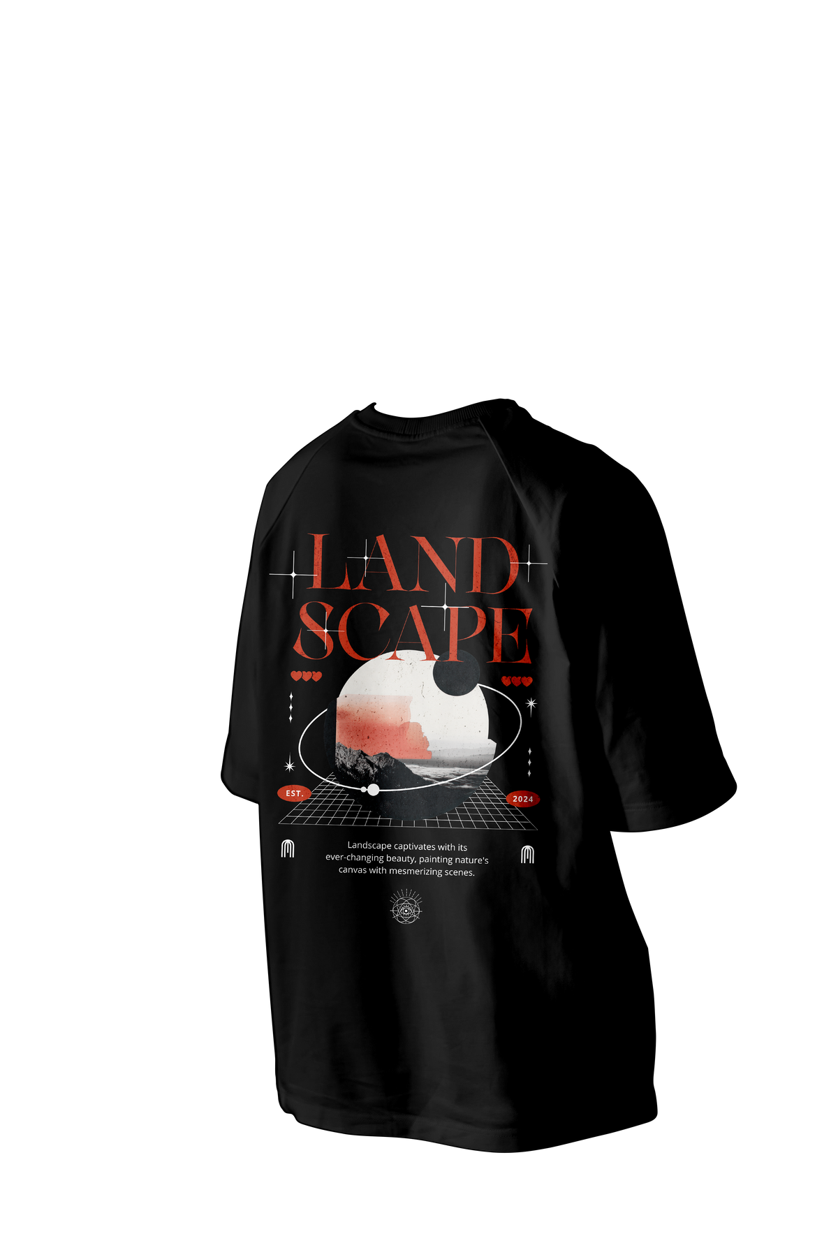 Land Scape Printed Oversized Tee