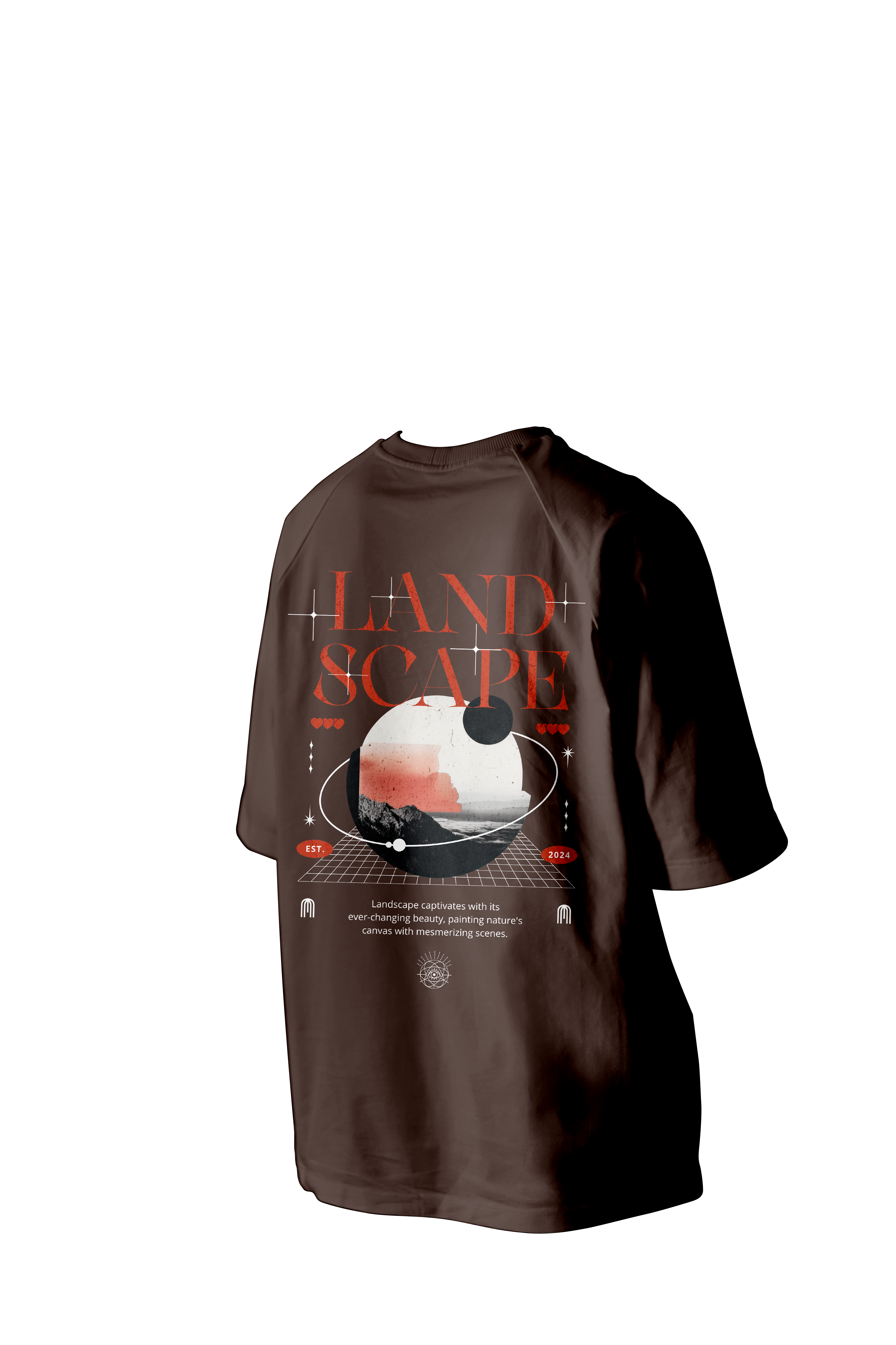 Land Scape Printed Oversized Tee