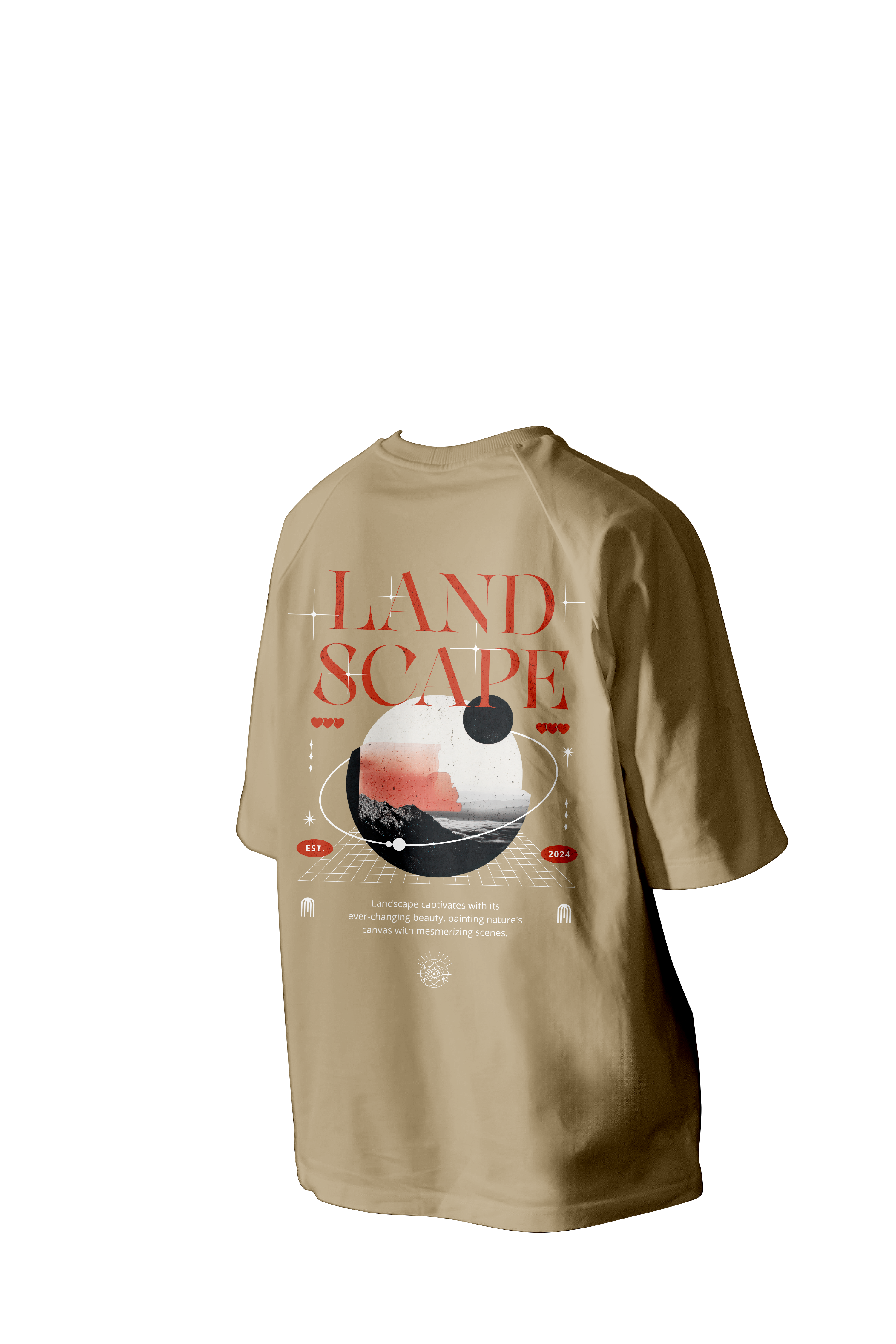 Land Scape Printed Oversized Tee