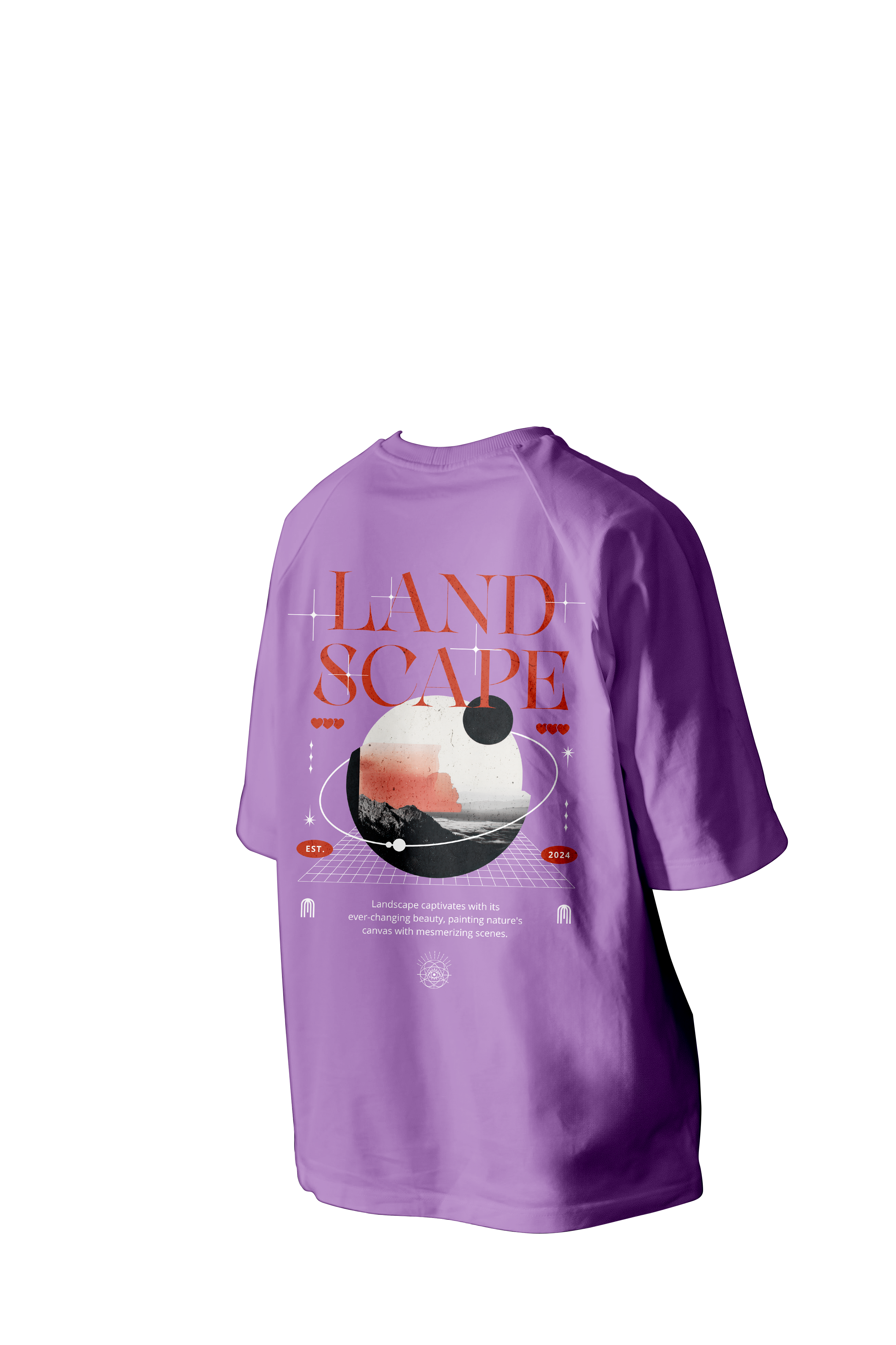 Land Scape Printed Oversized Tee