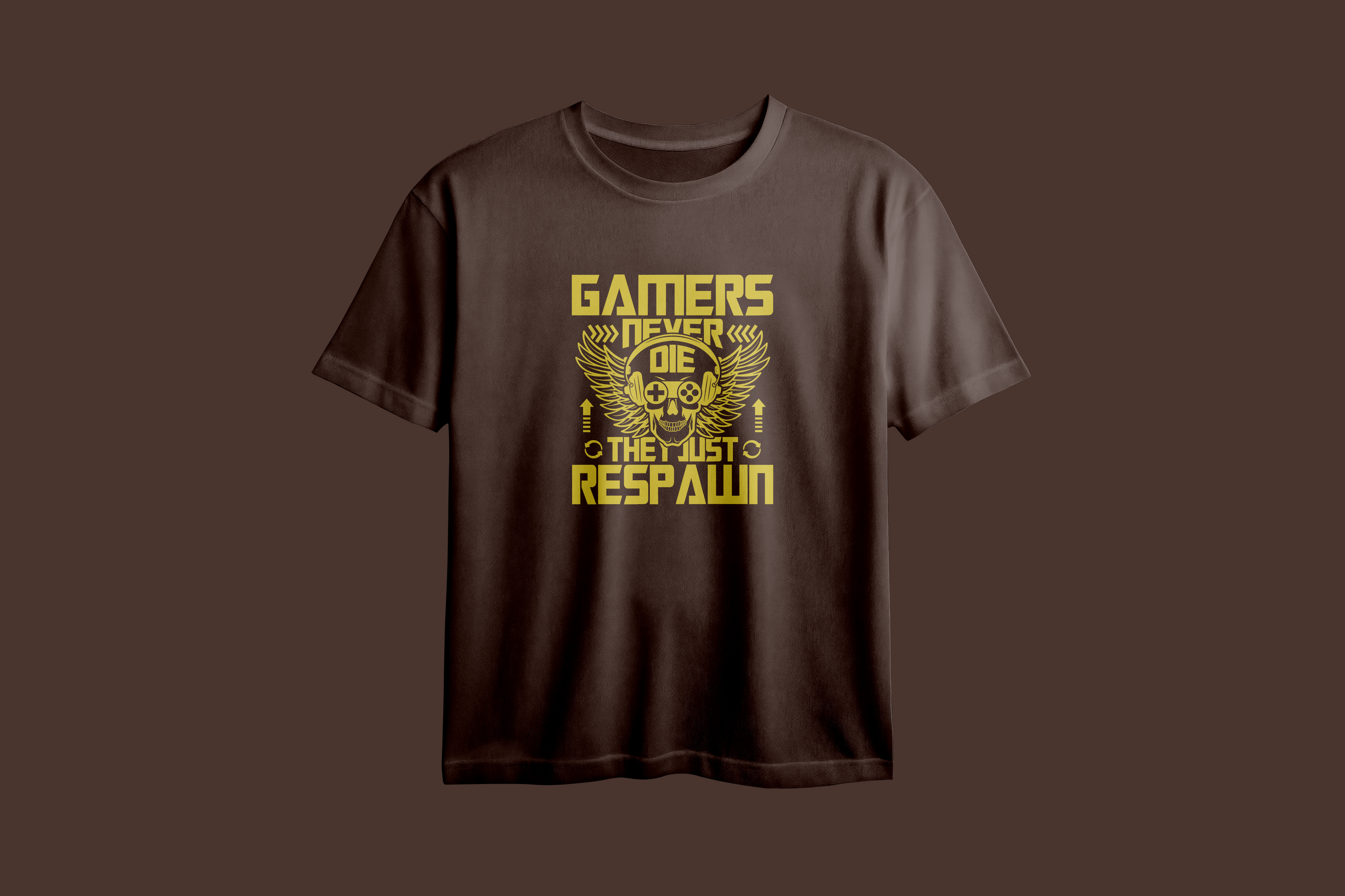 Gamers Never Die They Just Respawn Printed Oversized Tee