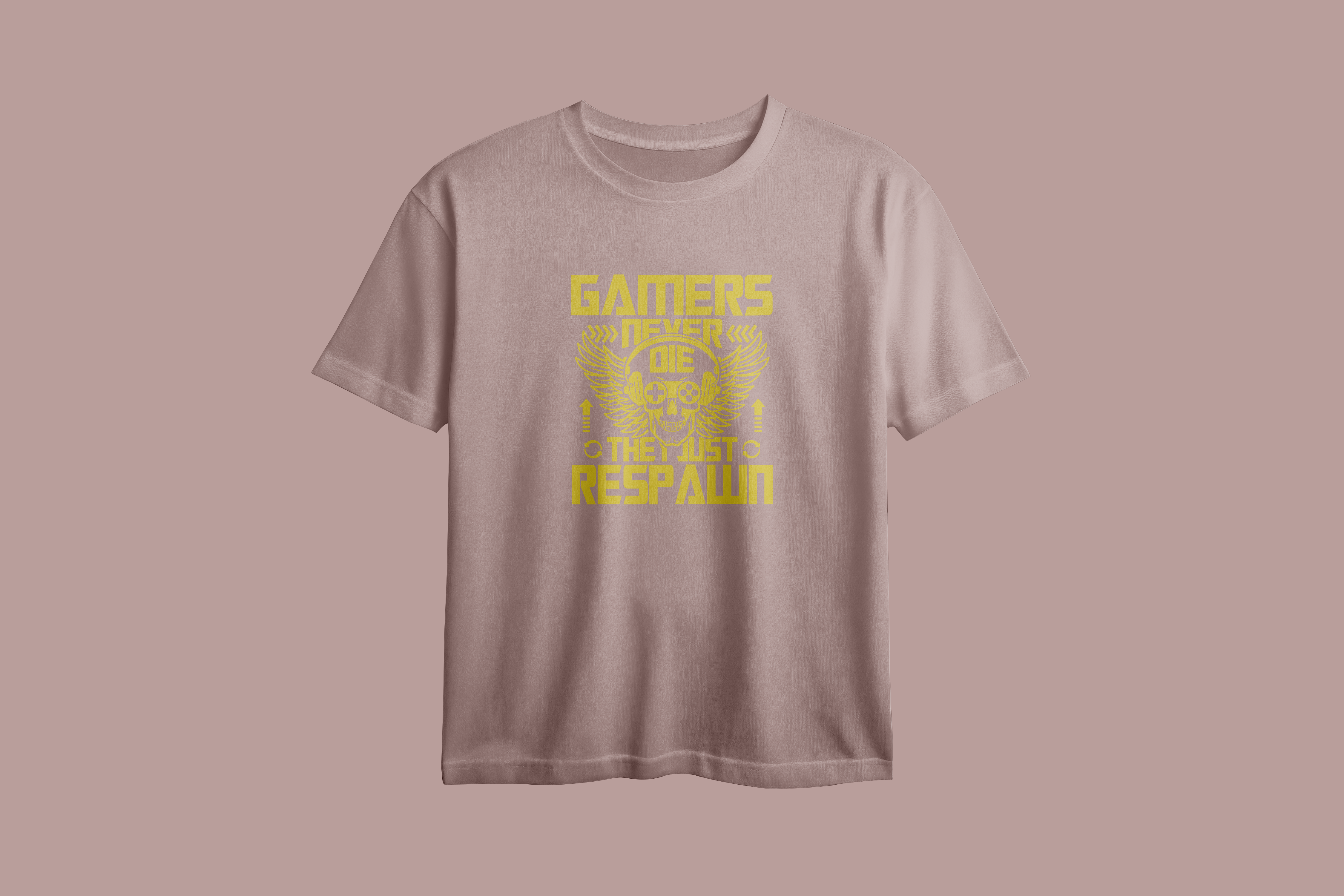 Gamers Never Die They Just Respawn Printed Oversized Tee