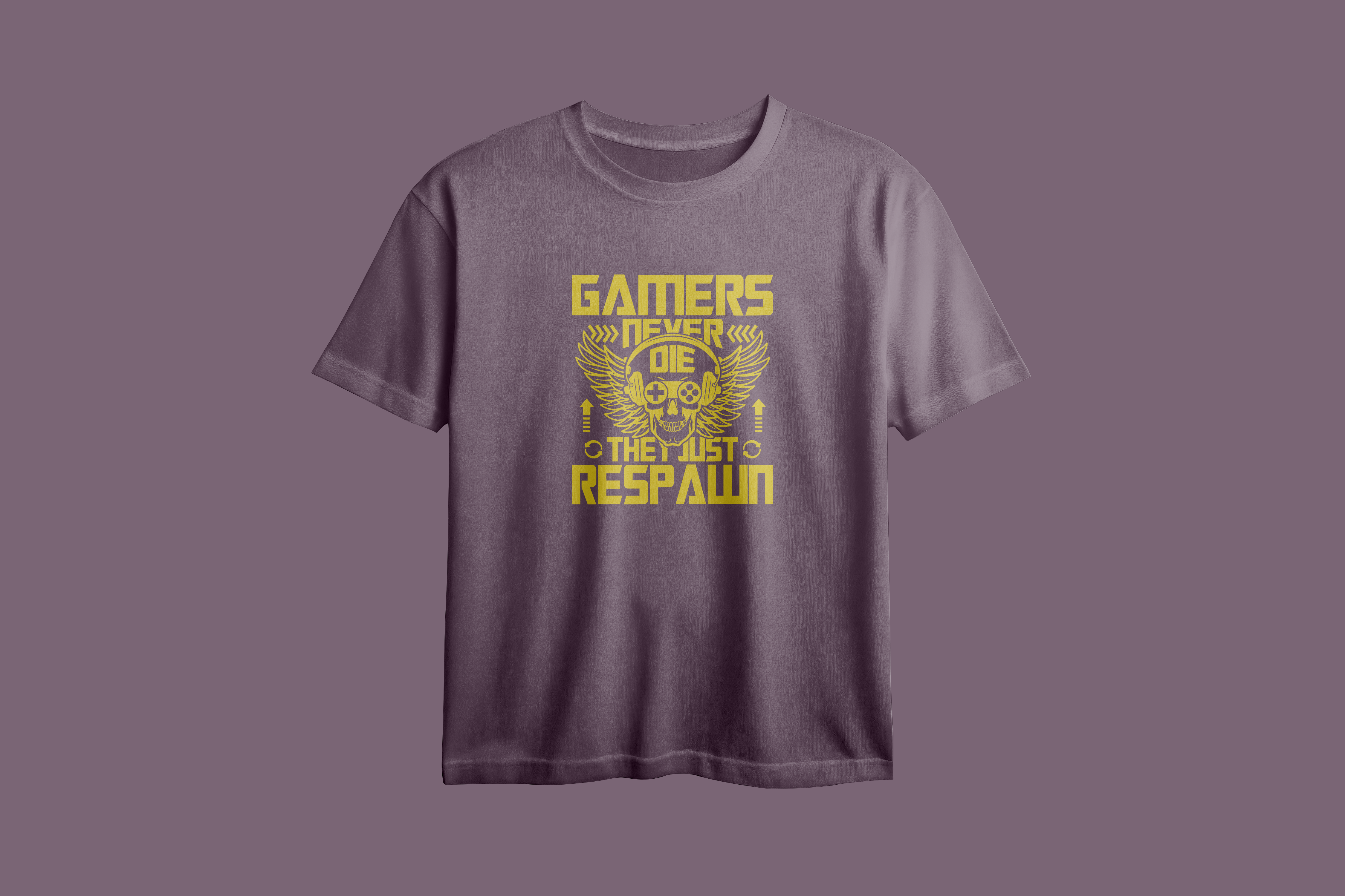 Gamers Never Die They Just Respawn Printed Oversized Tee