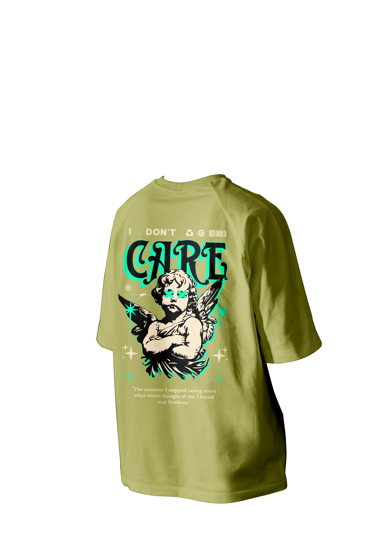 I Don't Care Printed Oversized Tee