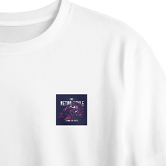 Fire Retro Style Chest Printed Oversized Tee