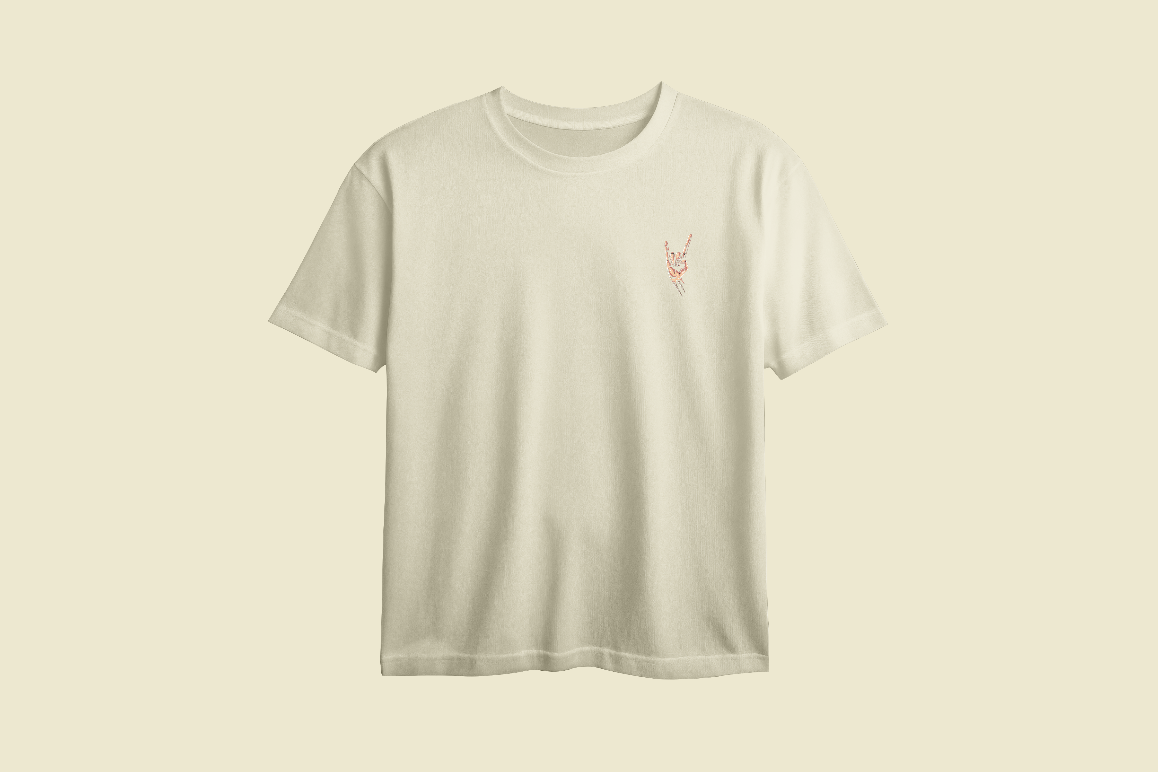 Finger Rock Chest Printed Oversized Tee