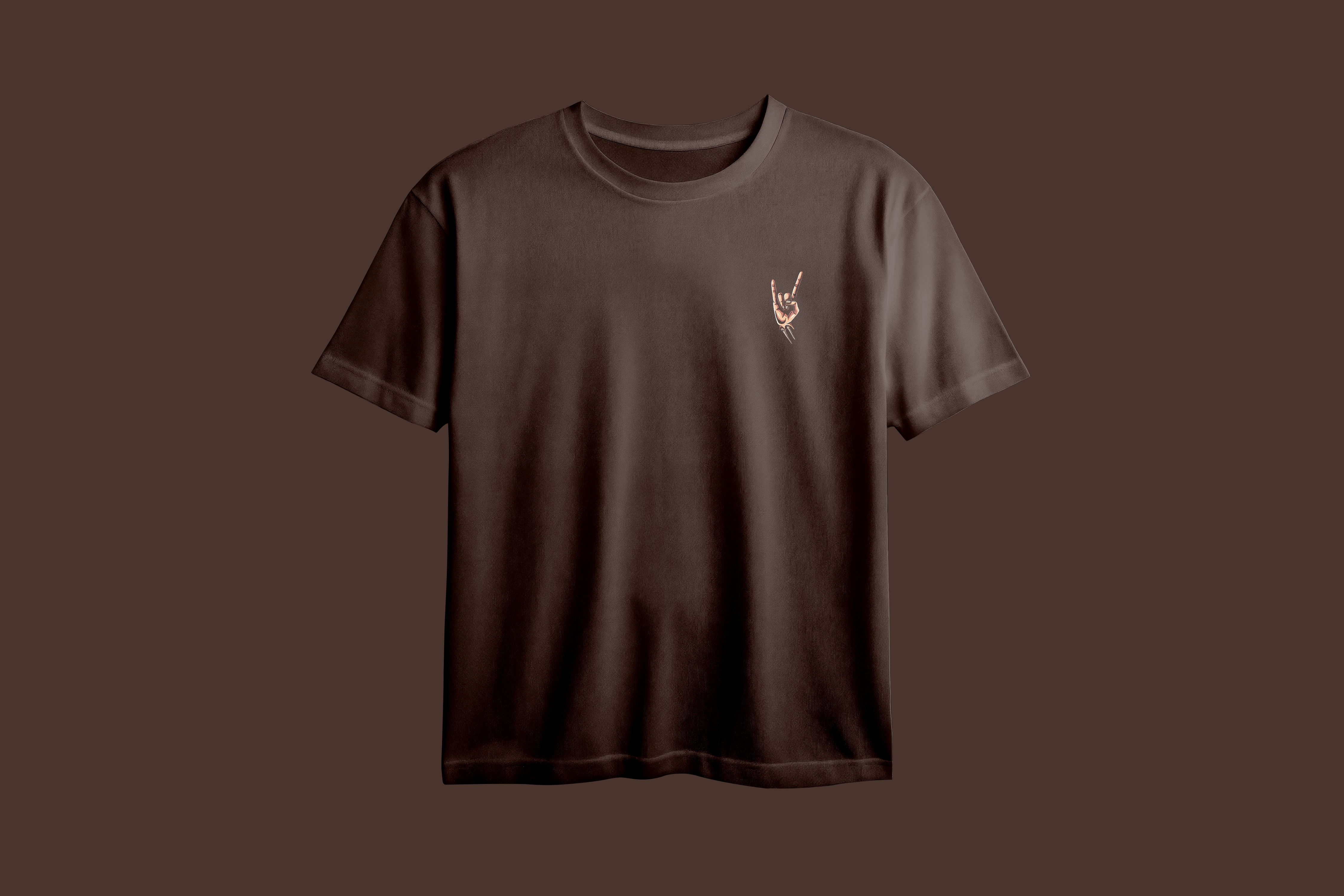 Finger Rock Chest Printed Oversized Tee