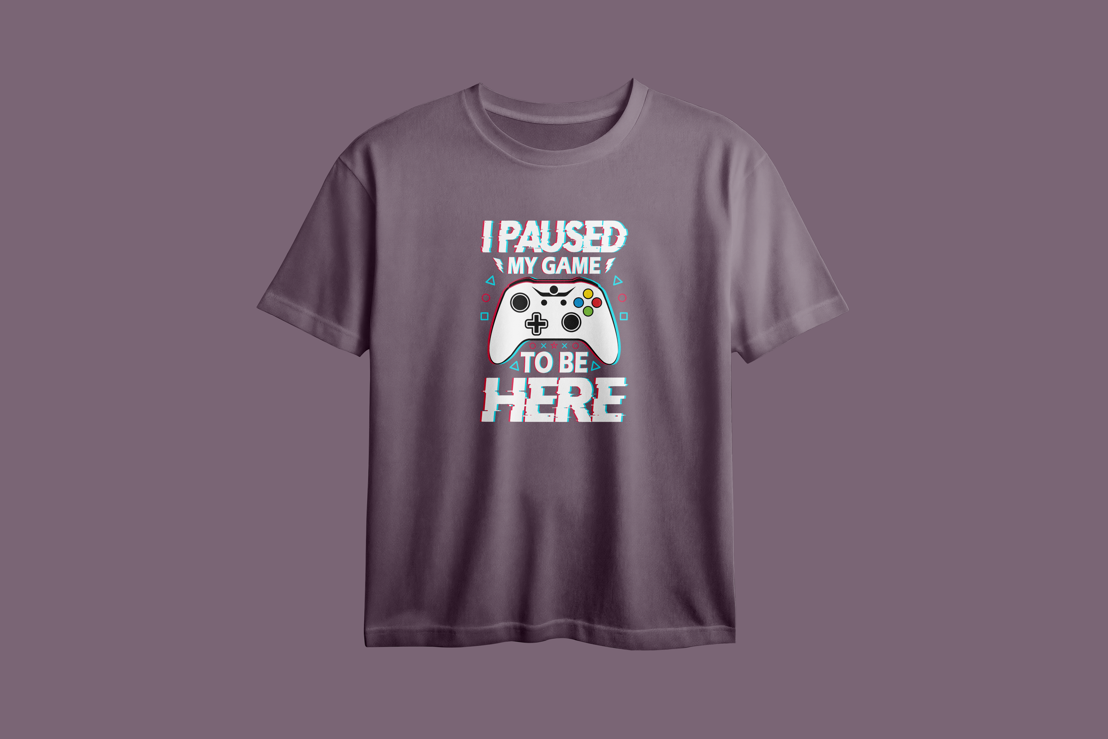 I Paused My Game To Be Here Printed Oversized Tee