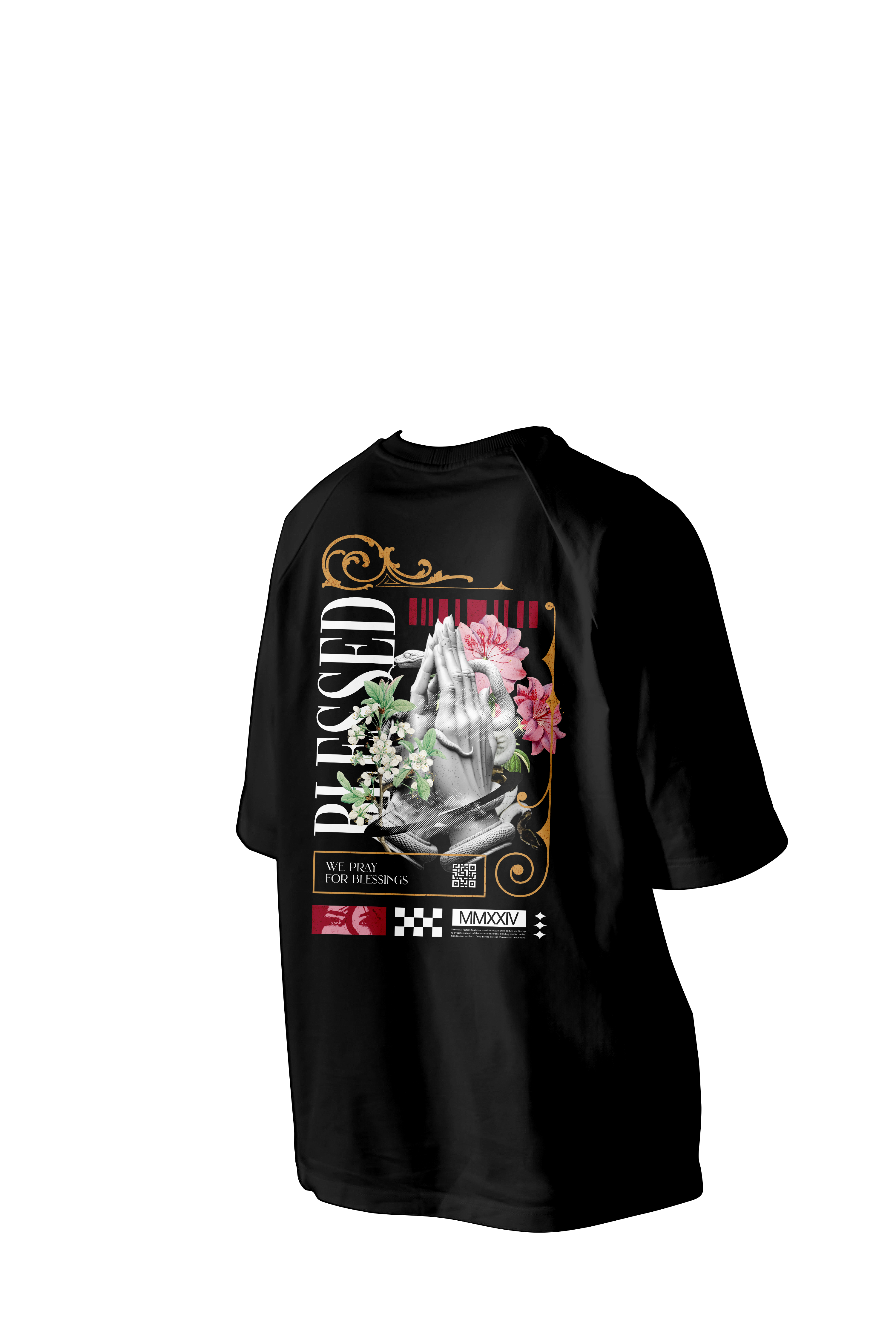 BLESSED MMXXIV Printed Oversized Tee