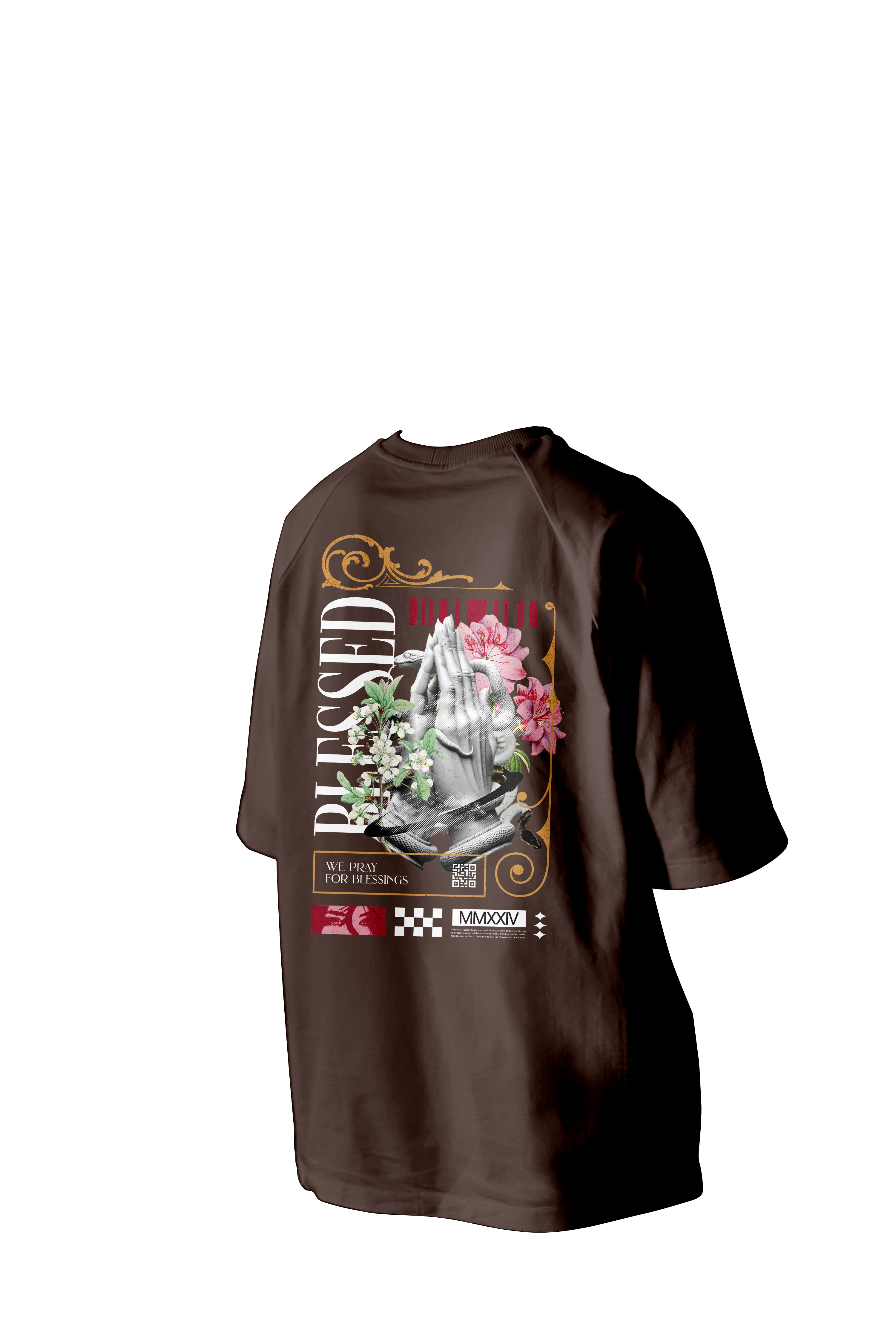 BLESSED MMXXIV Printed Oversized Tee
