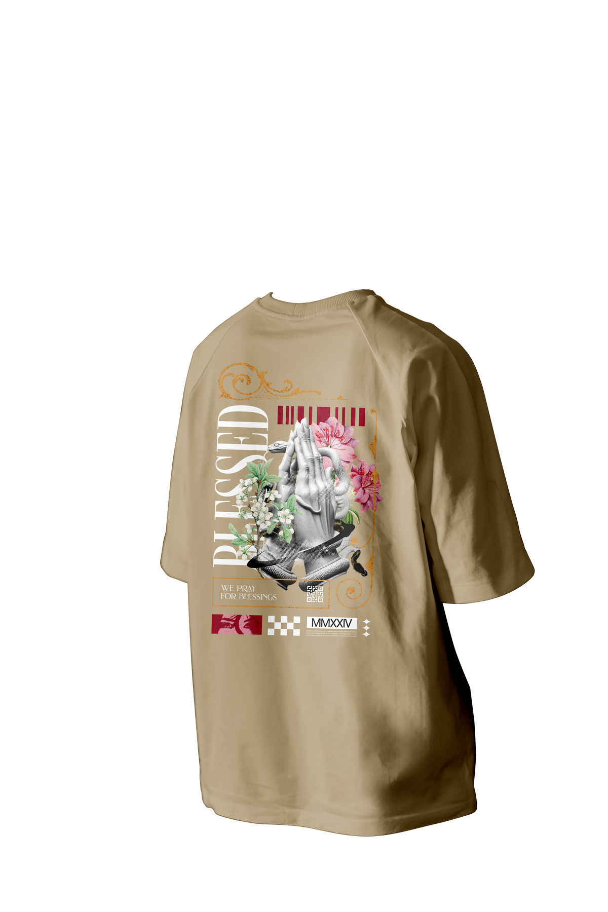 BLESSED MMXXIV Printed Oversized Tee