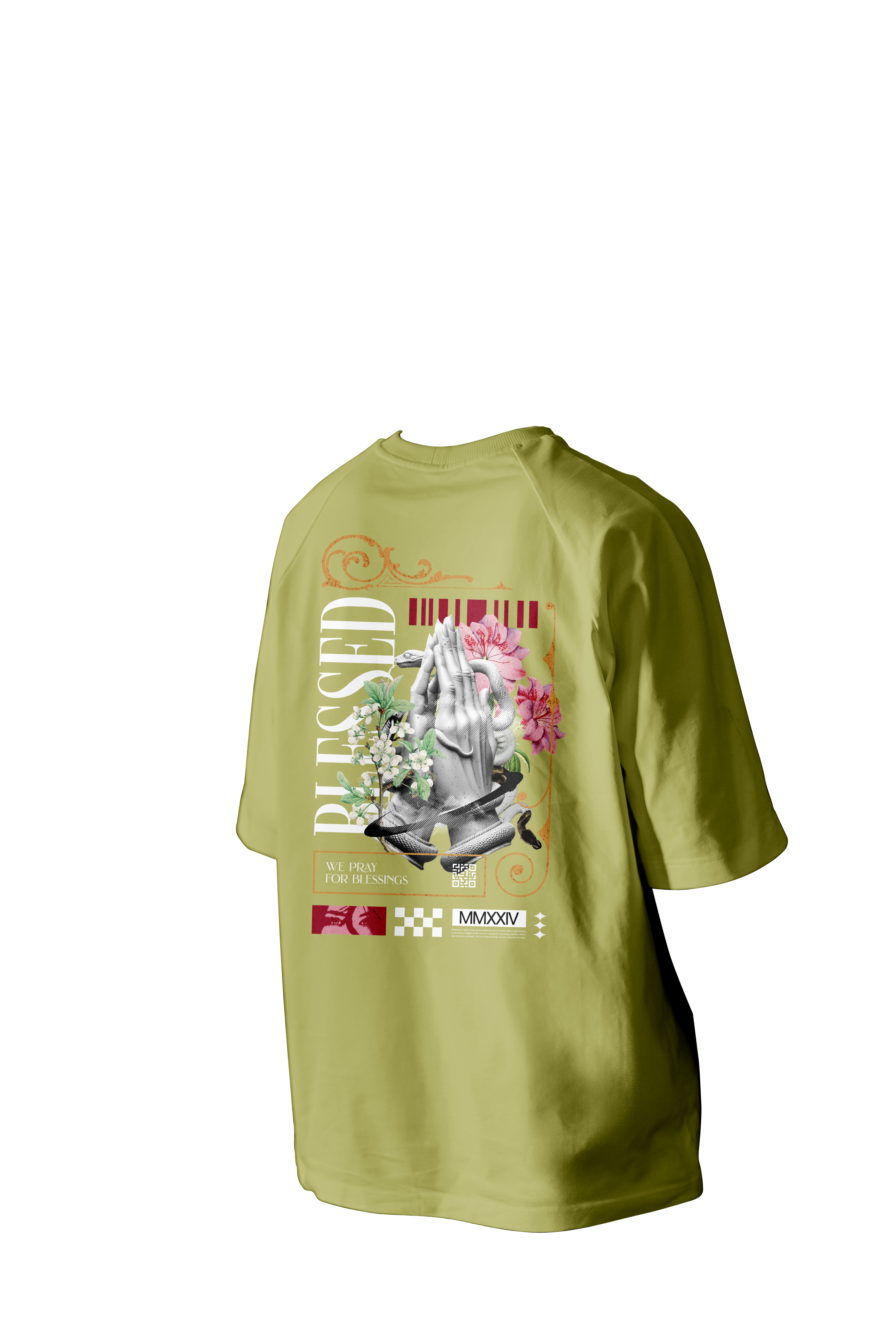 BLESSED MMXXIV Printed Oversized Tee