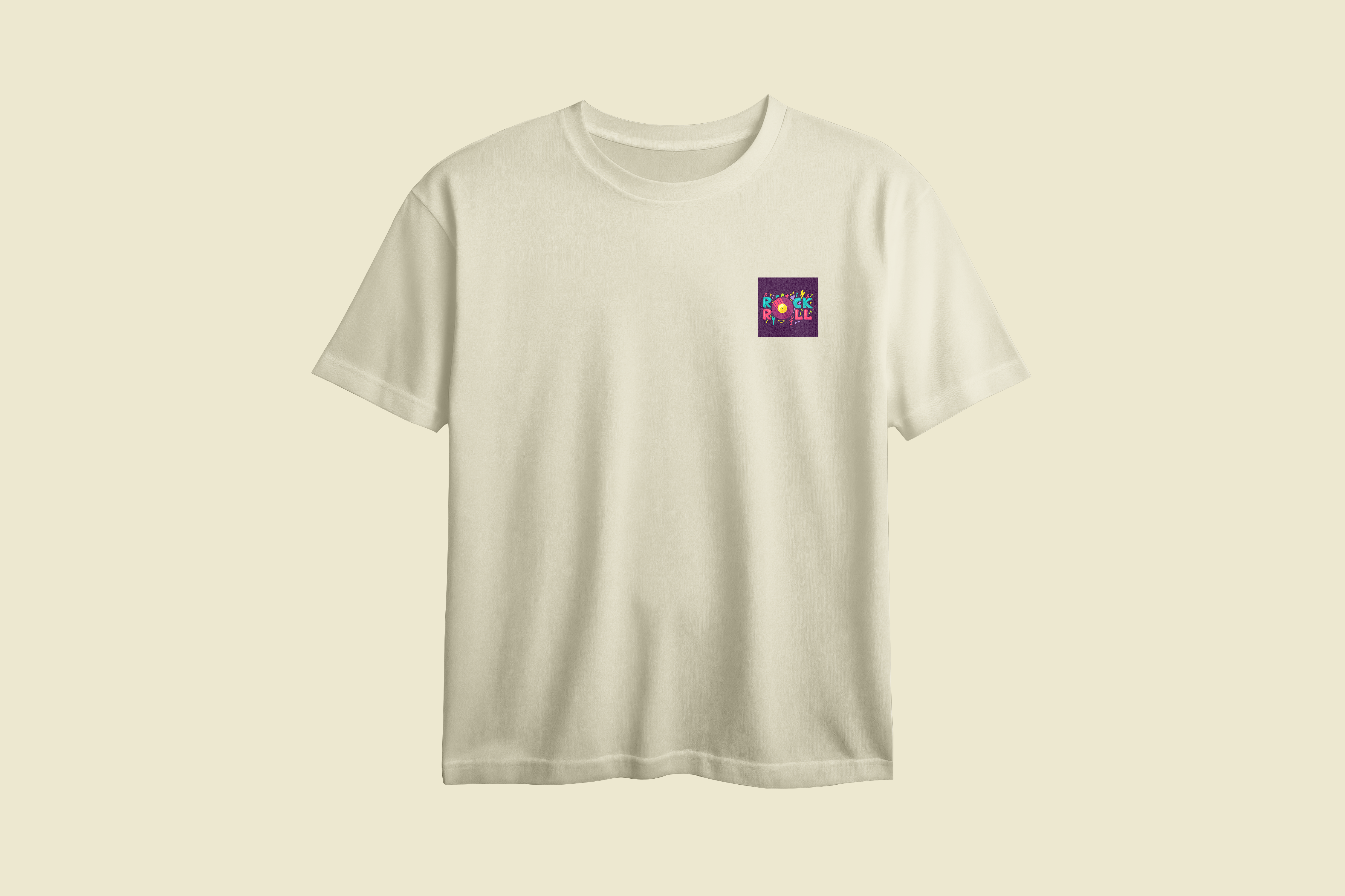 Rock Roll Chest Printed Oversized Tee