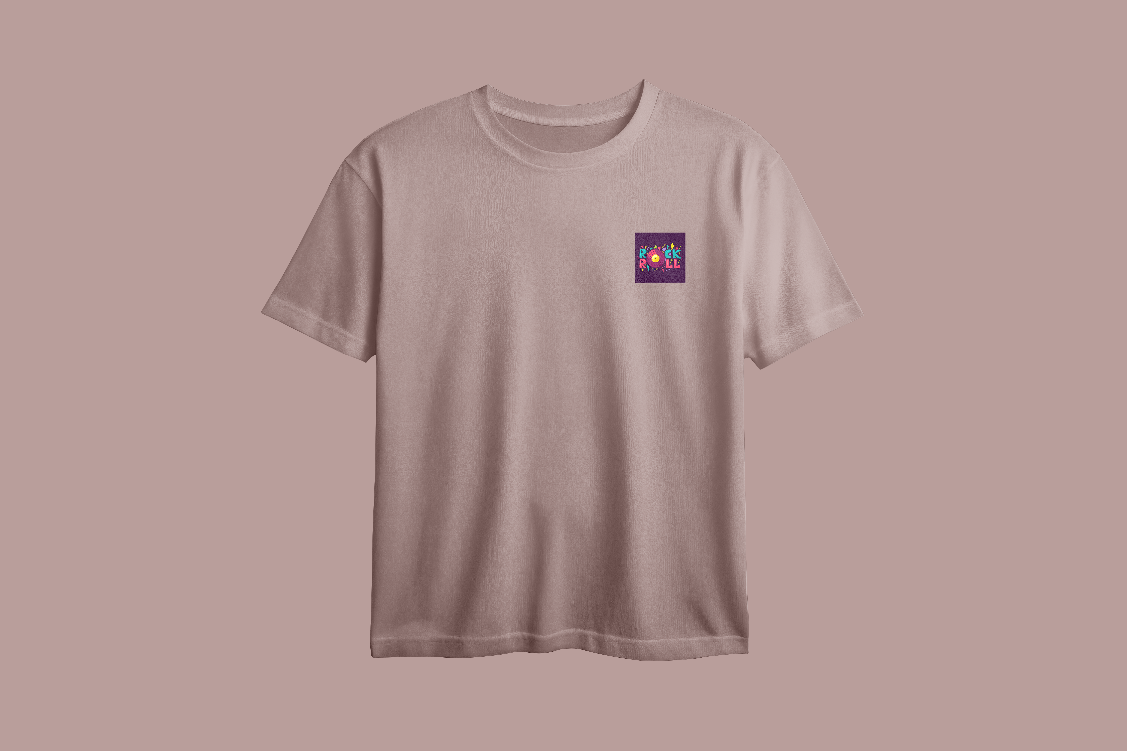 Rock Roll Chest Printed Oversized Tee