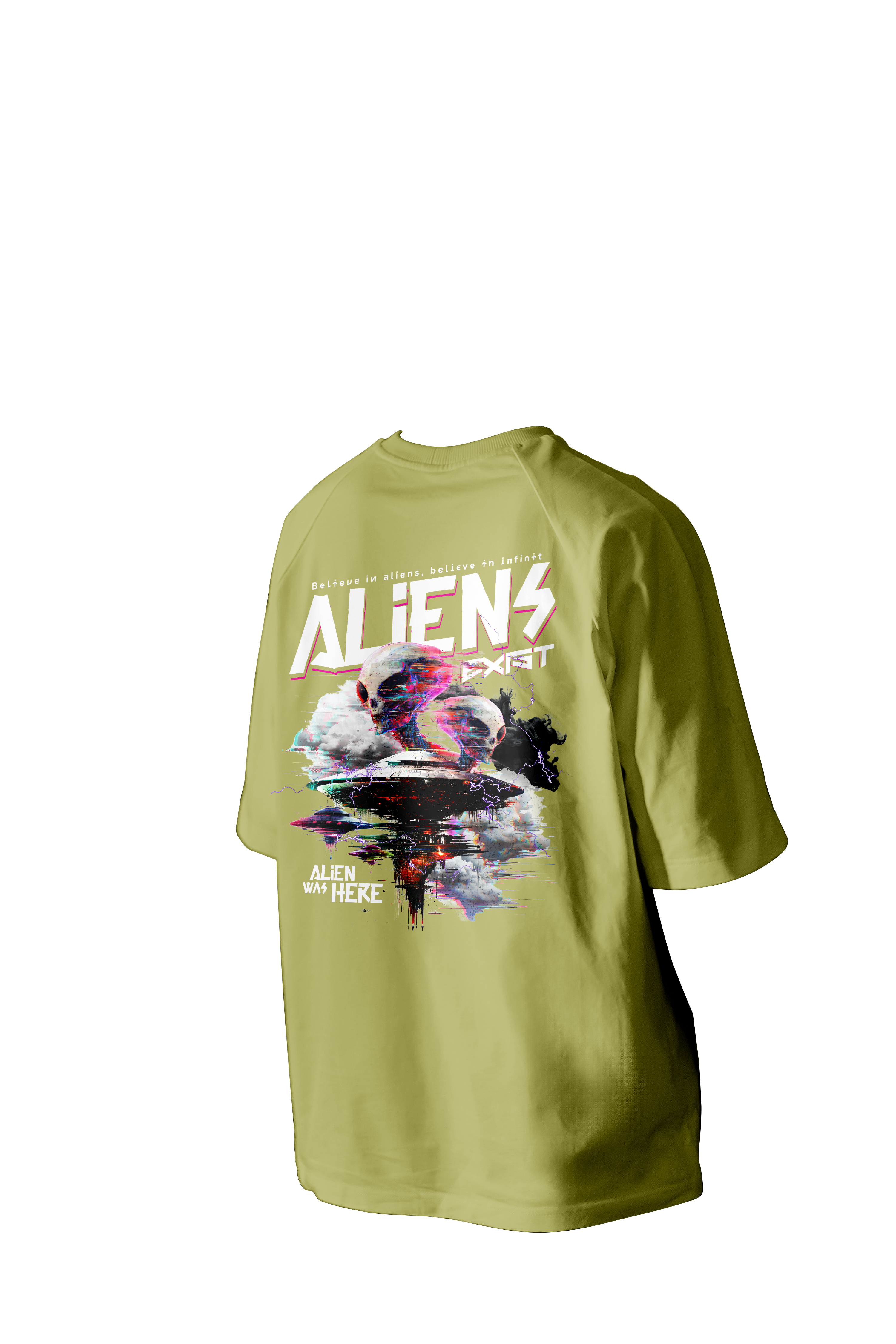 Aliens Exist Printed Oversized Tee