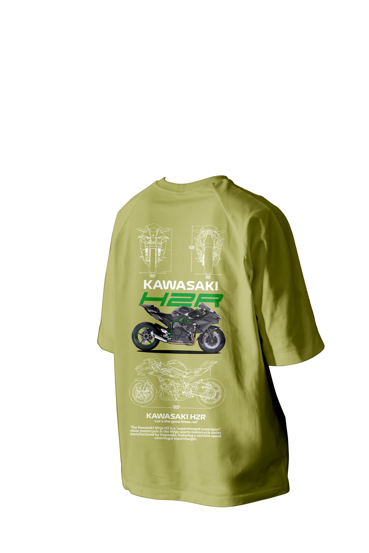 KAWASAKI H2R " Let's the good times roll " Printed Oversized Tee