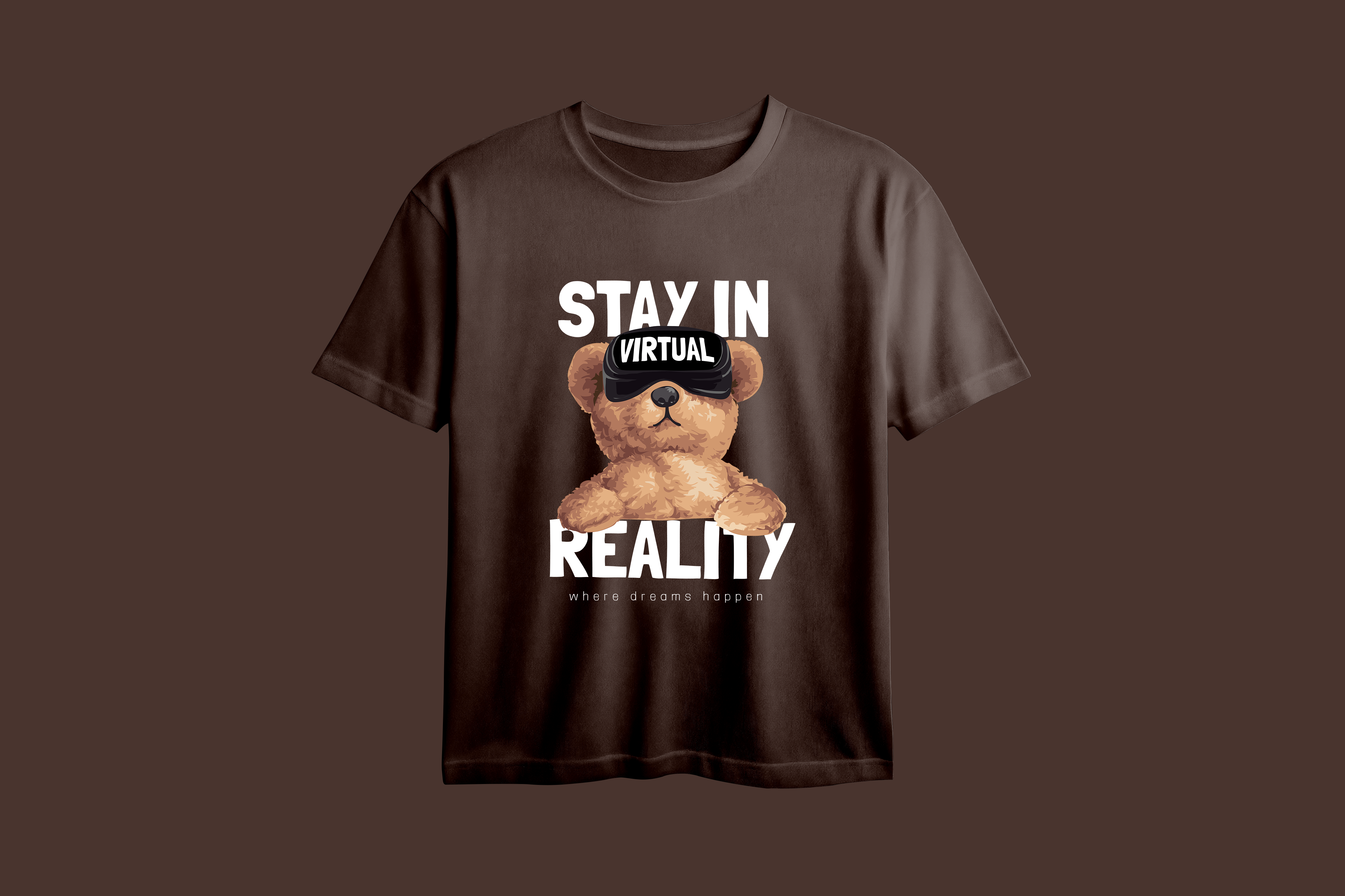 Stay in Virtual Reality Printed Oversized Tee