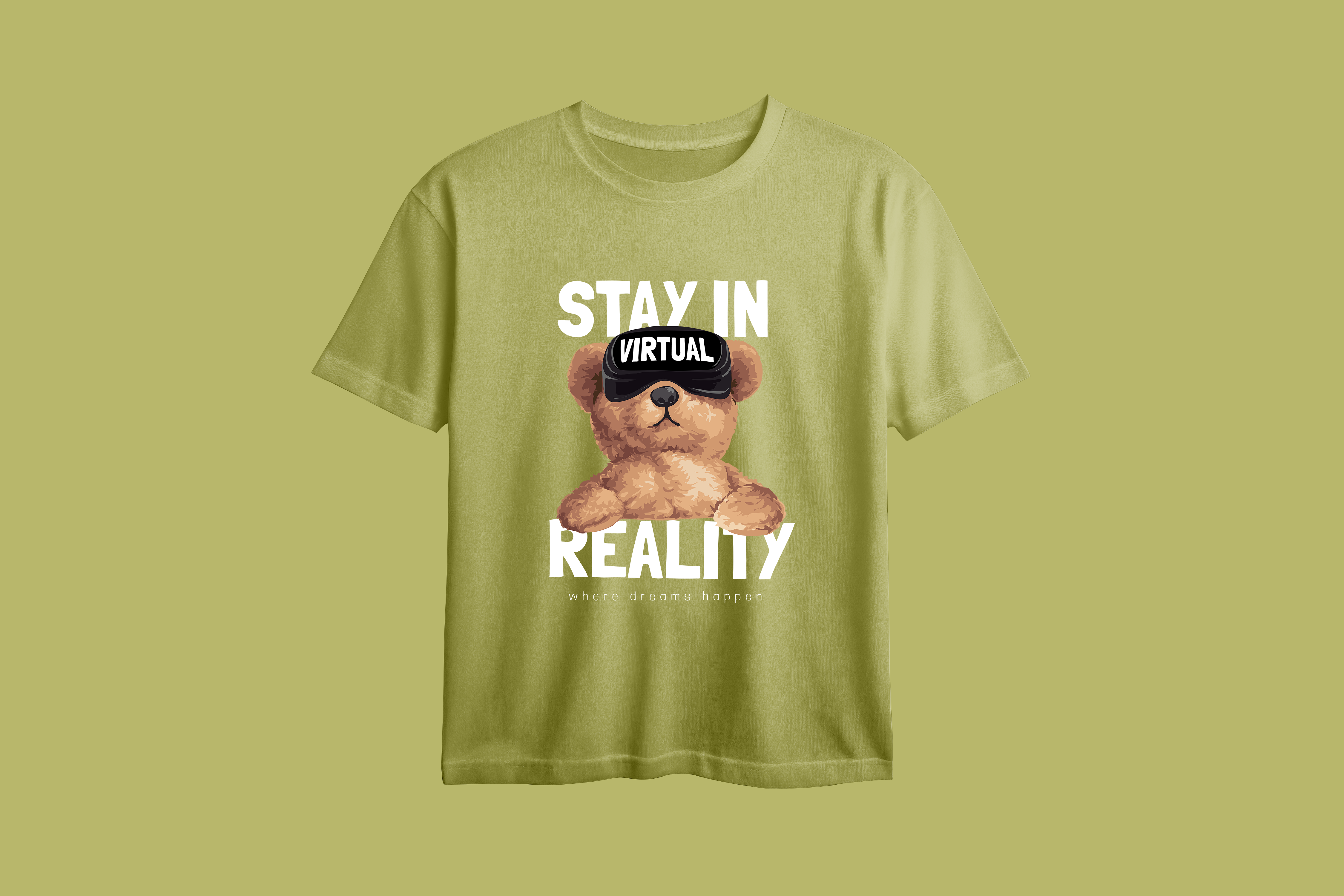 Stay in Virtual Reality Printed Oversized Tee