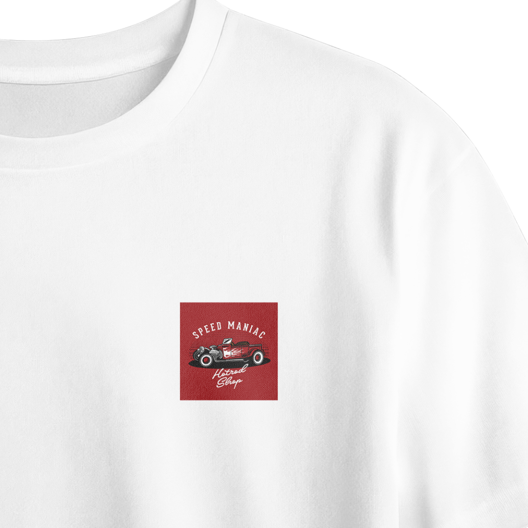 Speed Maniac Chest Printed Oversized Tee