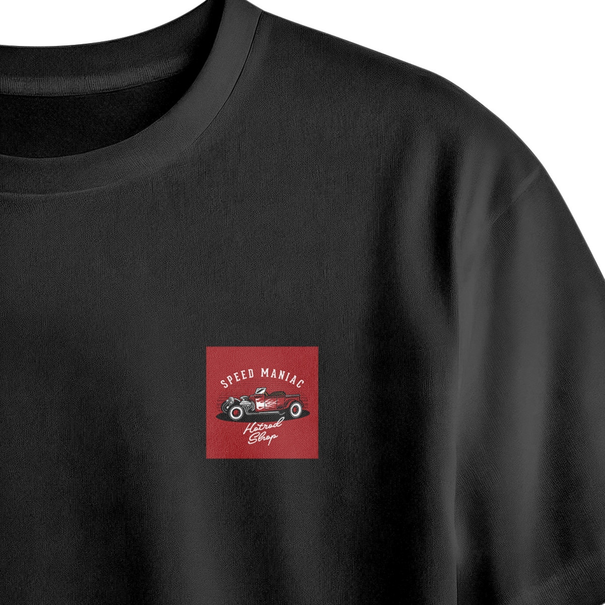 Speed Maniac Chest Printed Oversized Tee